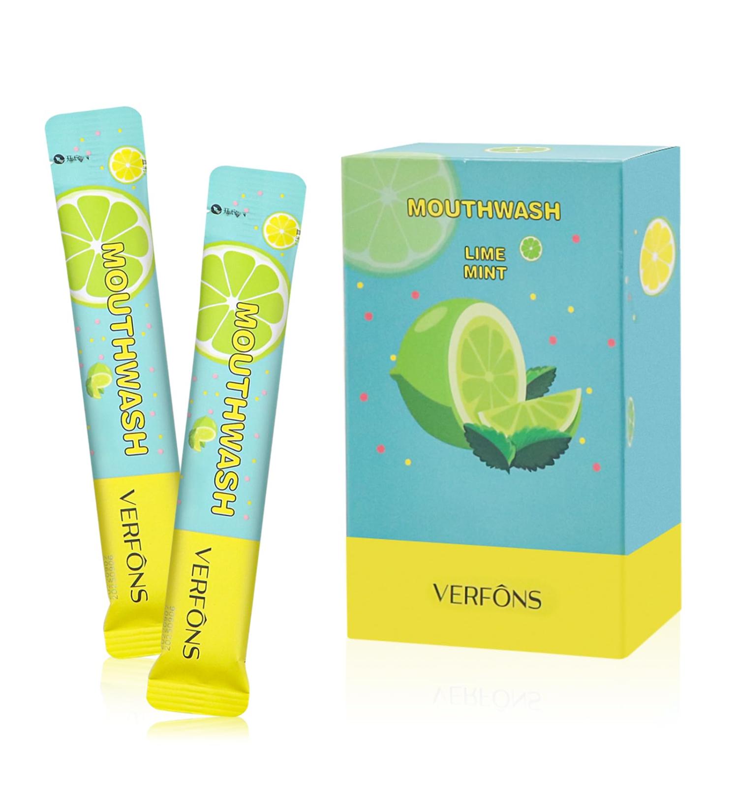 LLHQAMT Mini Mouth Wash - Portable 0.35ml Rinsing Packs for Fresh Breath | Travel Size Lime Mint (20 Pieces) | Perfect for Work Travel & Dating - Buy Online on GoSupps.com