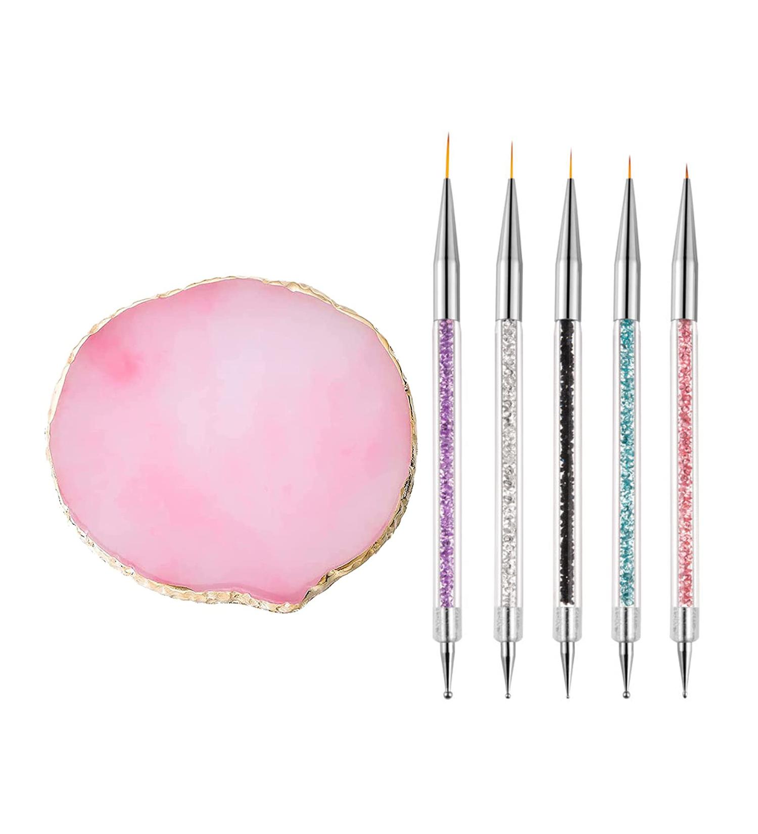 Mcduyant 5pc Nail Art Set: Polish Pens, Resin Palette, Holder, Mixing Palette, Brushes - Nail Design Kit - Buy Online on GoSupps.com