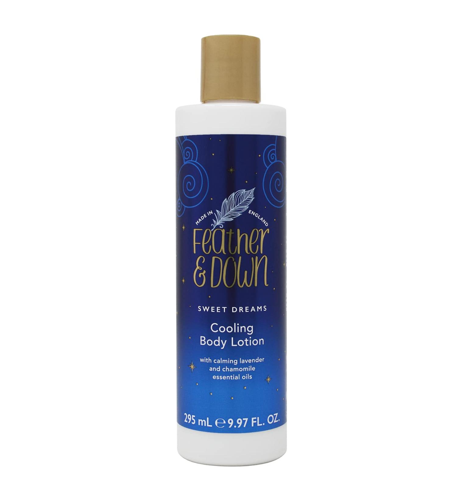 Feather & Down Sweet Dreams Cooling Body Lotion 295ml | Vegan Cruelty-Free Lavender & Chamomile Essential Oils - Buy Online on GoSupps.com