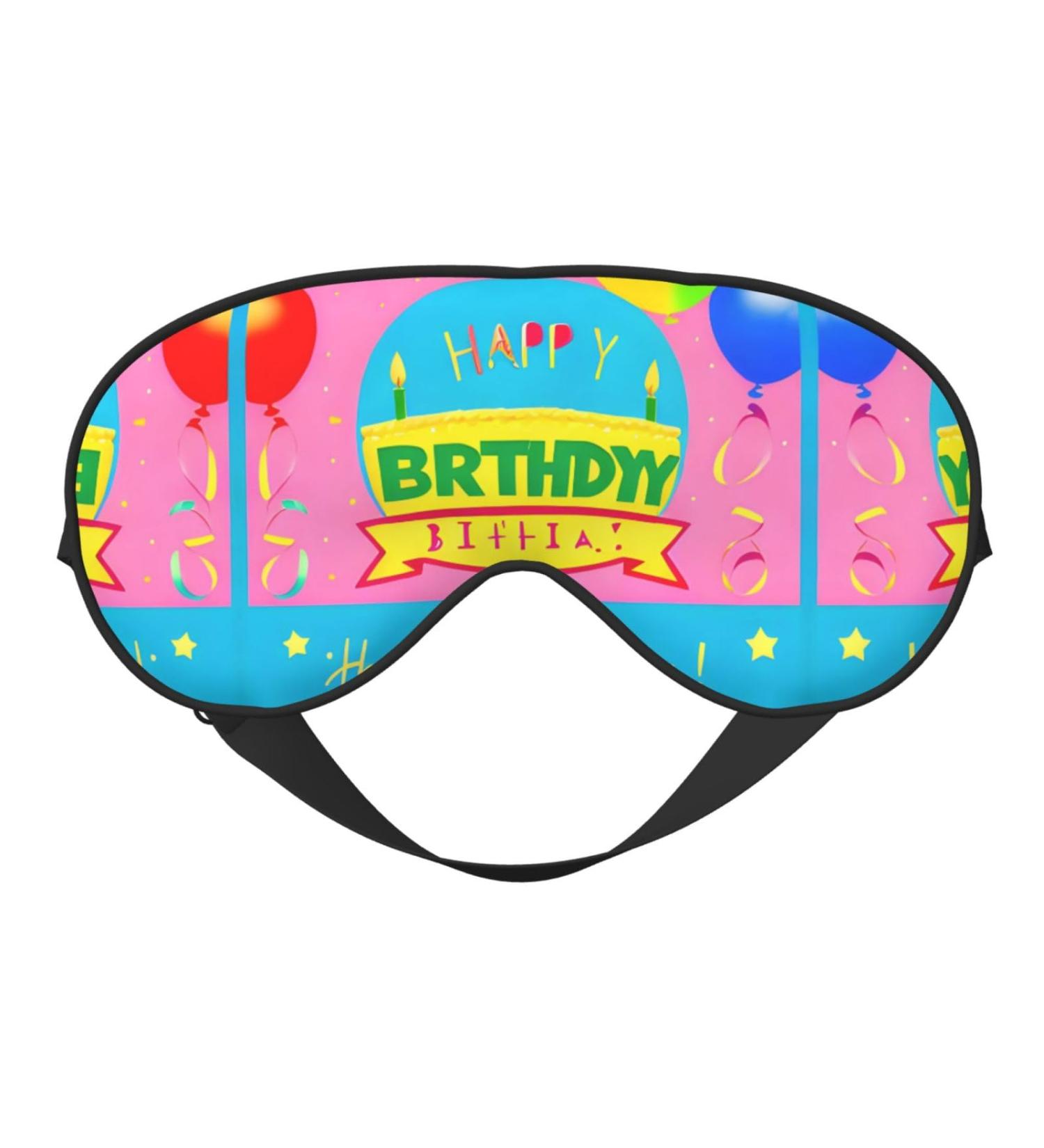 Happy Birthday Balloon Eye Mask | Soft & Adjustable Nighttime Comfort | Unisex Sleeping Mask for Men & Women - Buy Online on GoSupps.com
