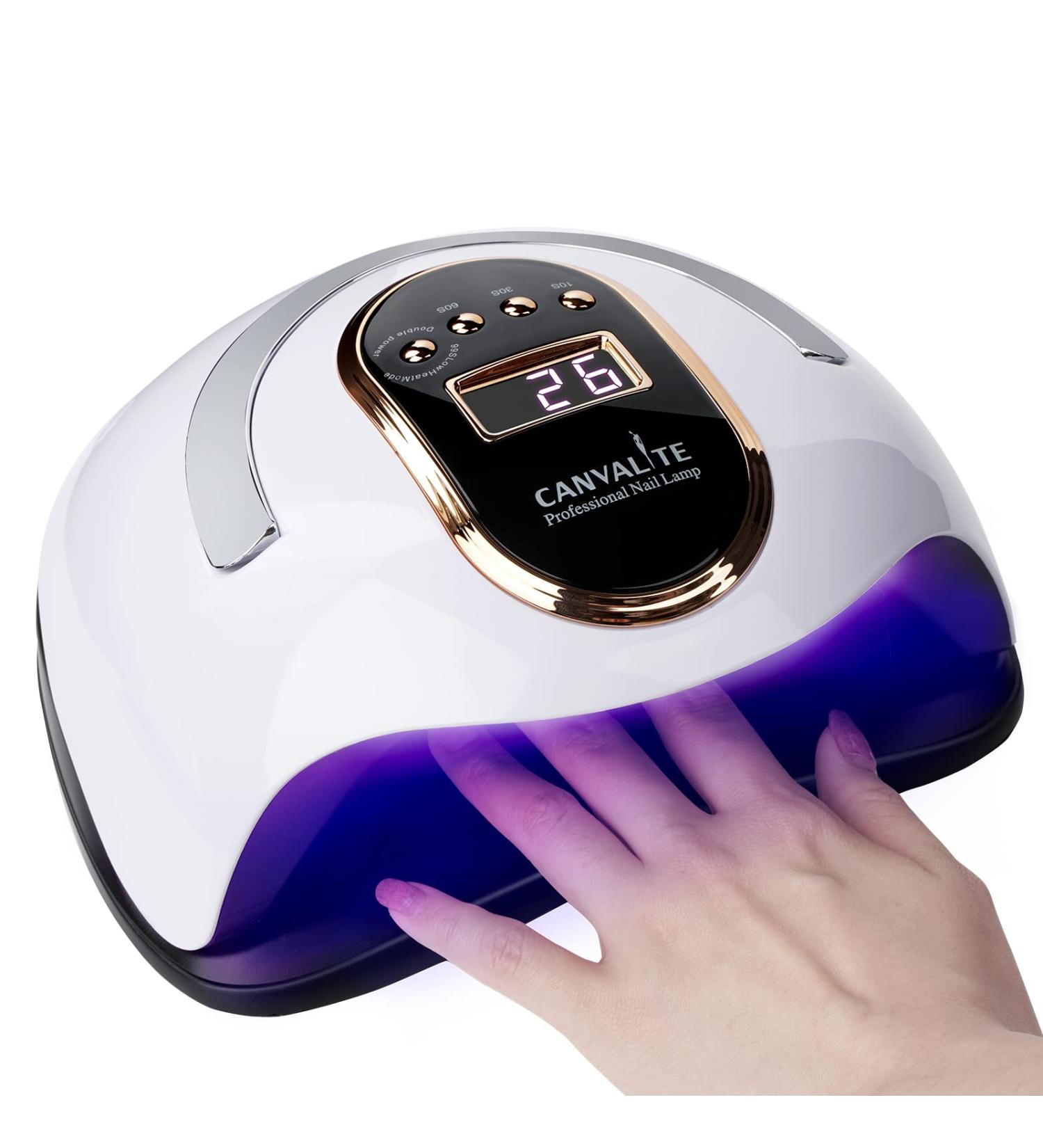 CANVALITE 168W UV LED Nail Lamp for Fast Gel Nail Curing - Professional Portable Auto Motion Sensor Lamp for Home & Salon - Buy Online on GoSupps.com