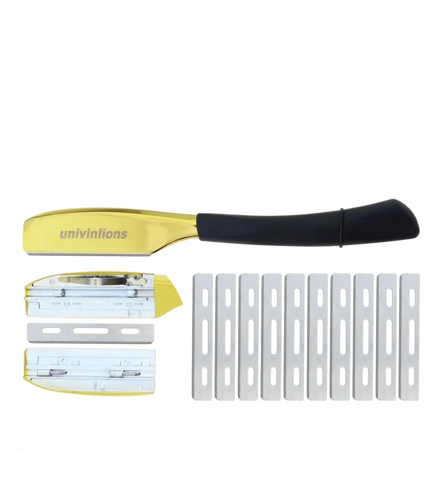 1 Japan Razor+10 Safety Blades Straight Shaving Razors Women Men Shavette Beard Face Underarm Body Eyebrow Hair Removal Knife - Buy Online on GoSupps.com