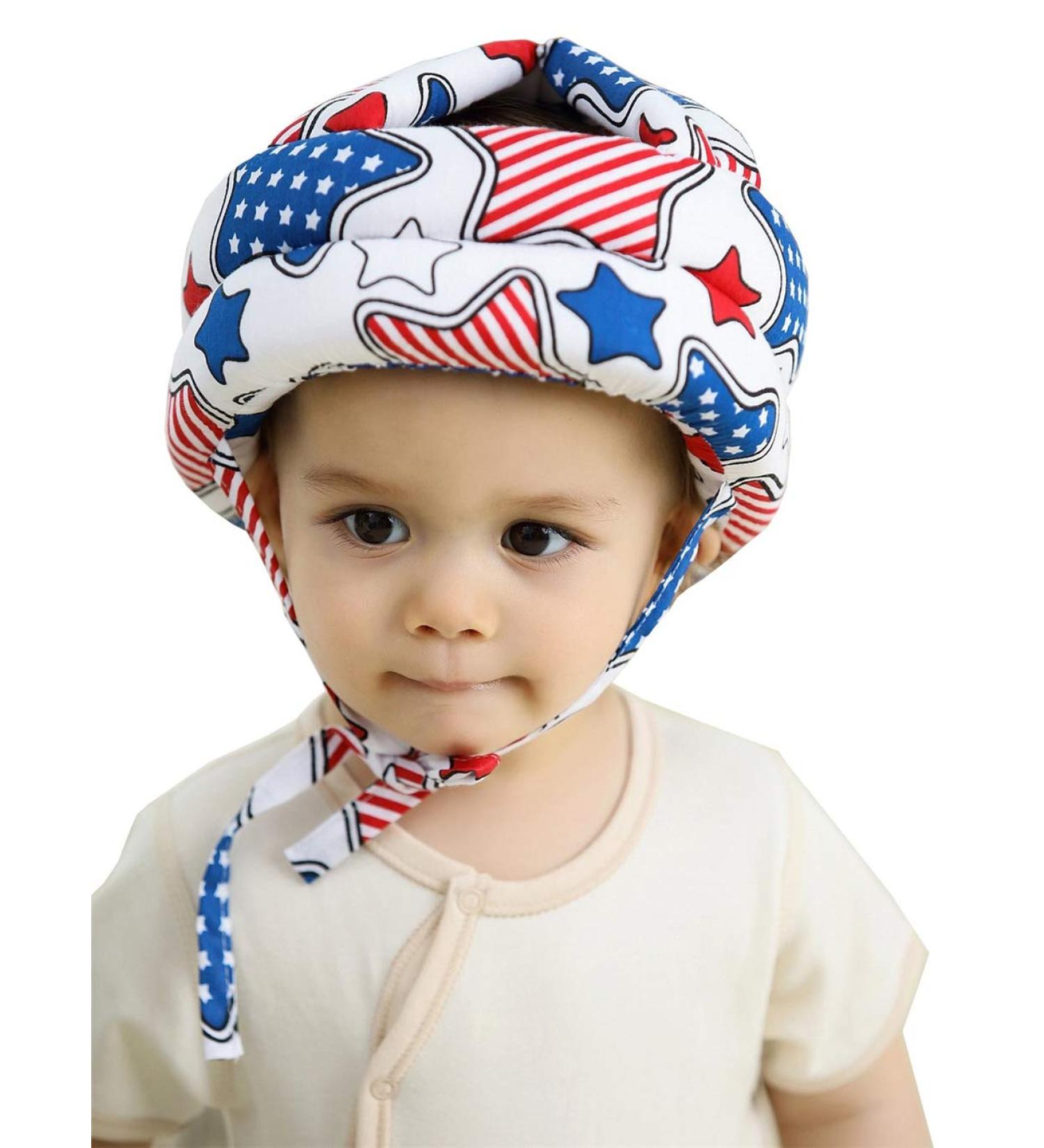 Baby Safety Helmet | Adjustable Infant Head Protective Hat for Crawling, Walking & Playing | Soft & Comfortable | Ages 6 Months - 6 Years (Colorful Stars) - Buy Online on GoSupps.com