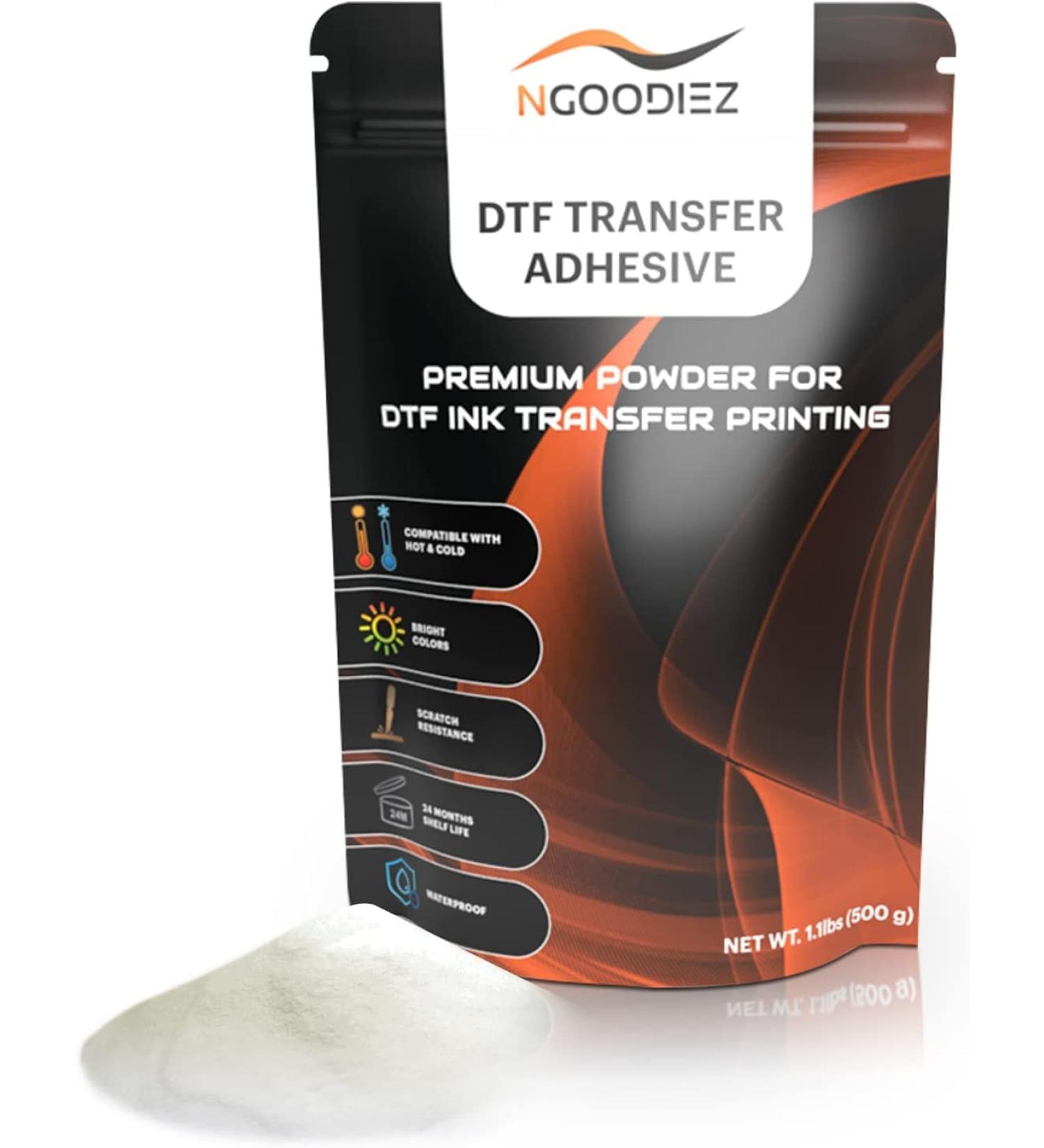 NGOODIEZ DTF Powder Digital Transfer - White Adhesive for DTF Printer & Film - 17.6 oz / 500 g - Buy Online on GoSupps.com