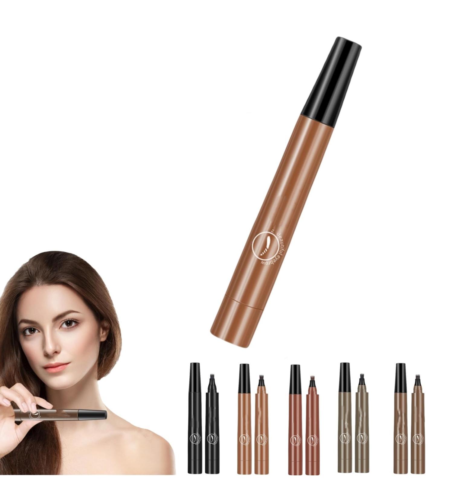 Cohbskj Glowly Secret Eyebrow Pen Unique Quad Eyebrow Pencil Quad Forked Liquid Eyebrow Pencil Long-Lasting Waterproof Microblading Eyebrow Pen (1PCS-E) - Buy Online on GoSupps.com