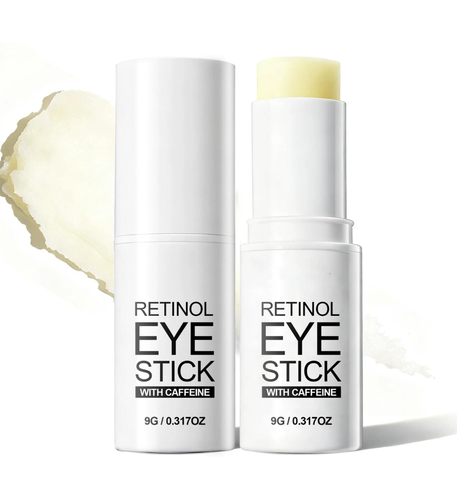 Retinol Eye Cream Stick with Caffeine 2 Packs Anti-Aging Moisturizing Eye Repair Stick for Dark Circle & Puffiness Firm & Tighten Delicate Under Eye Skin for Women & Men - Buy Online on GoSupps.com