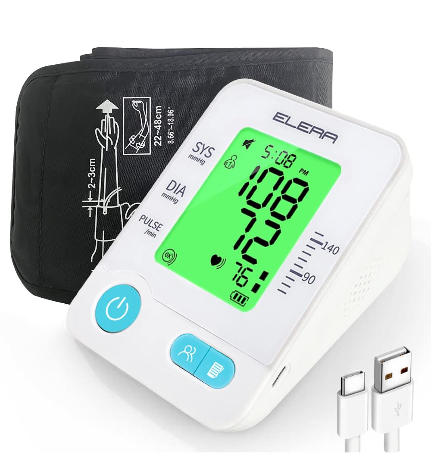 XL Blood Pressure Monitor for Big Arms 5.56-18.96 Inches - Automatic BP & Heart Rate Monitor for Adults (White) - Buy Online on GoSupps.com