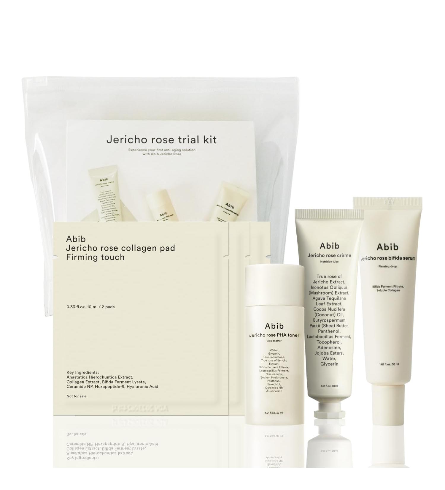 Abib Jericho Trial Kit Travel Kit | Korean Skincare Toner Pads Cream Serum Travel Essentials Gift Set