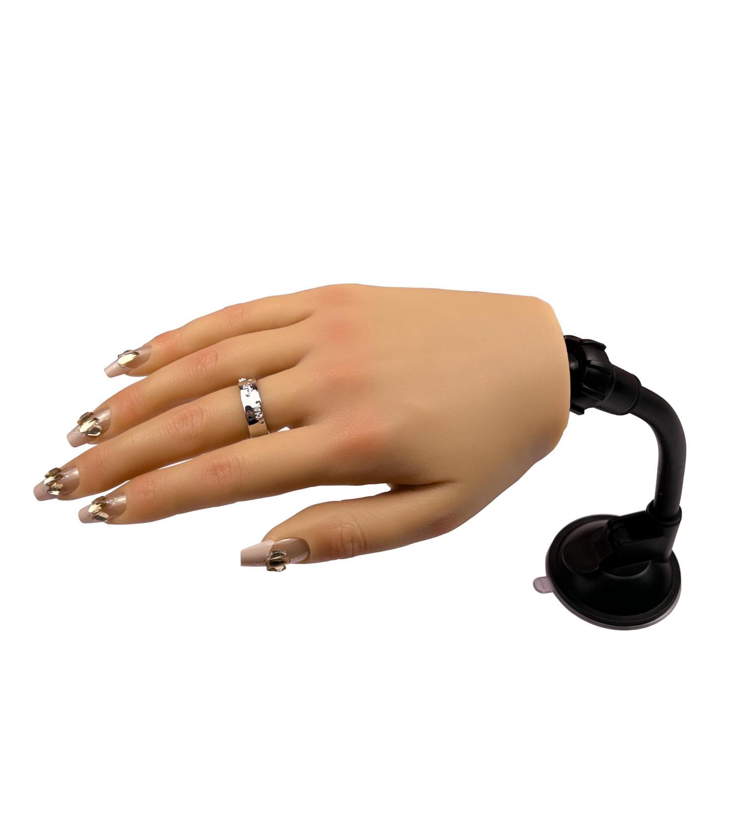 Soft Silicone Nail Practice Hand for Acrylic Nails - Flexible Fake Hand with Stand | Perfect for Nail Art - Buy Online on GoSupps.com