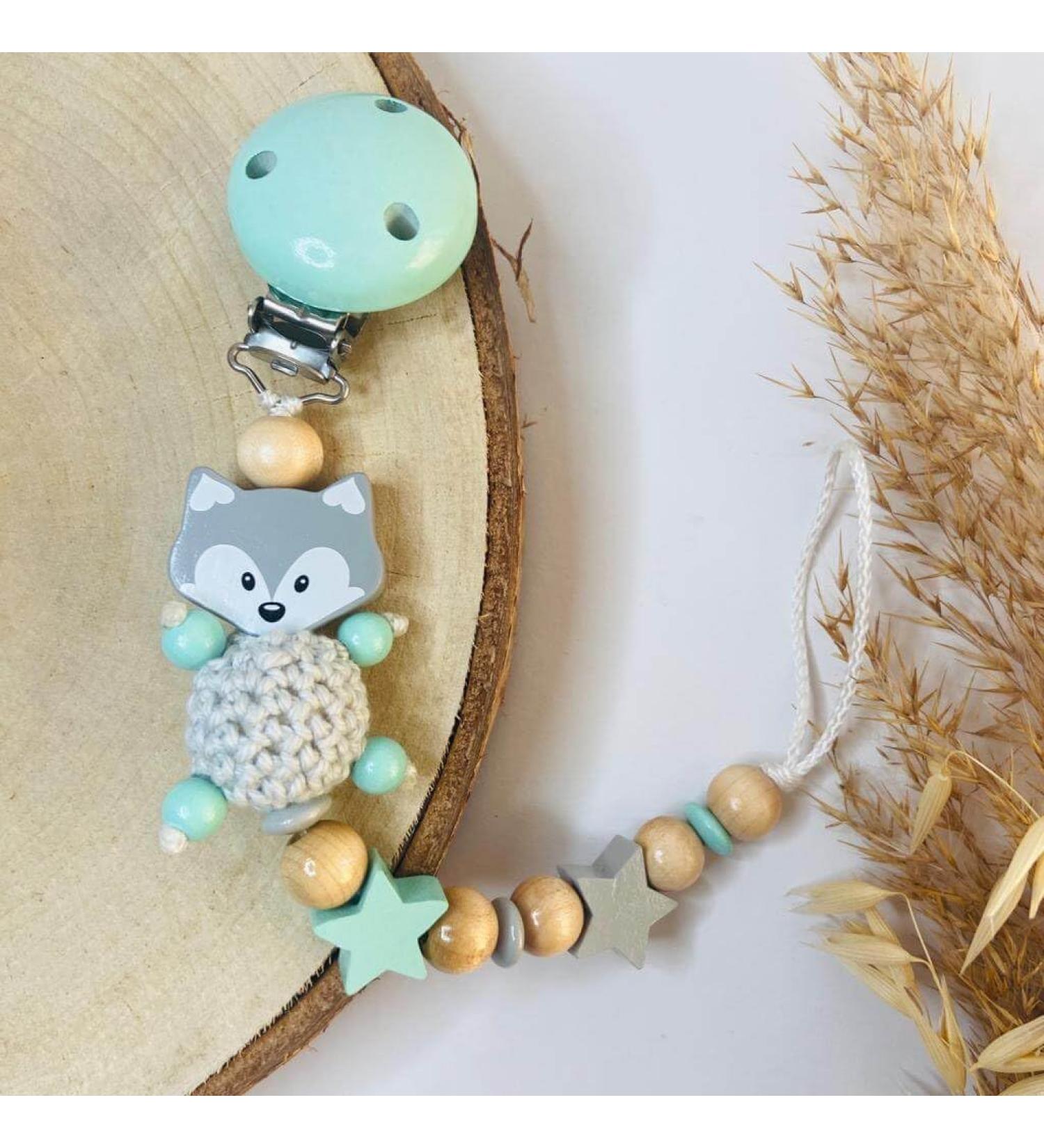 Windeltort - pacifier chain fox in different colors against loss & pollution pacifier holder - nuggikette - now watch (mint)