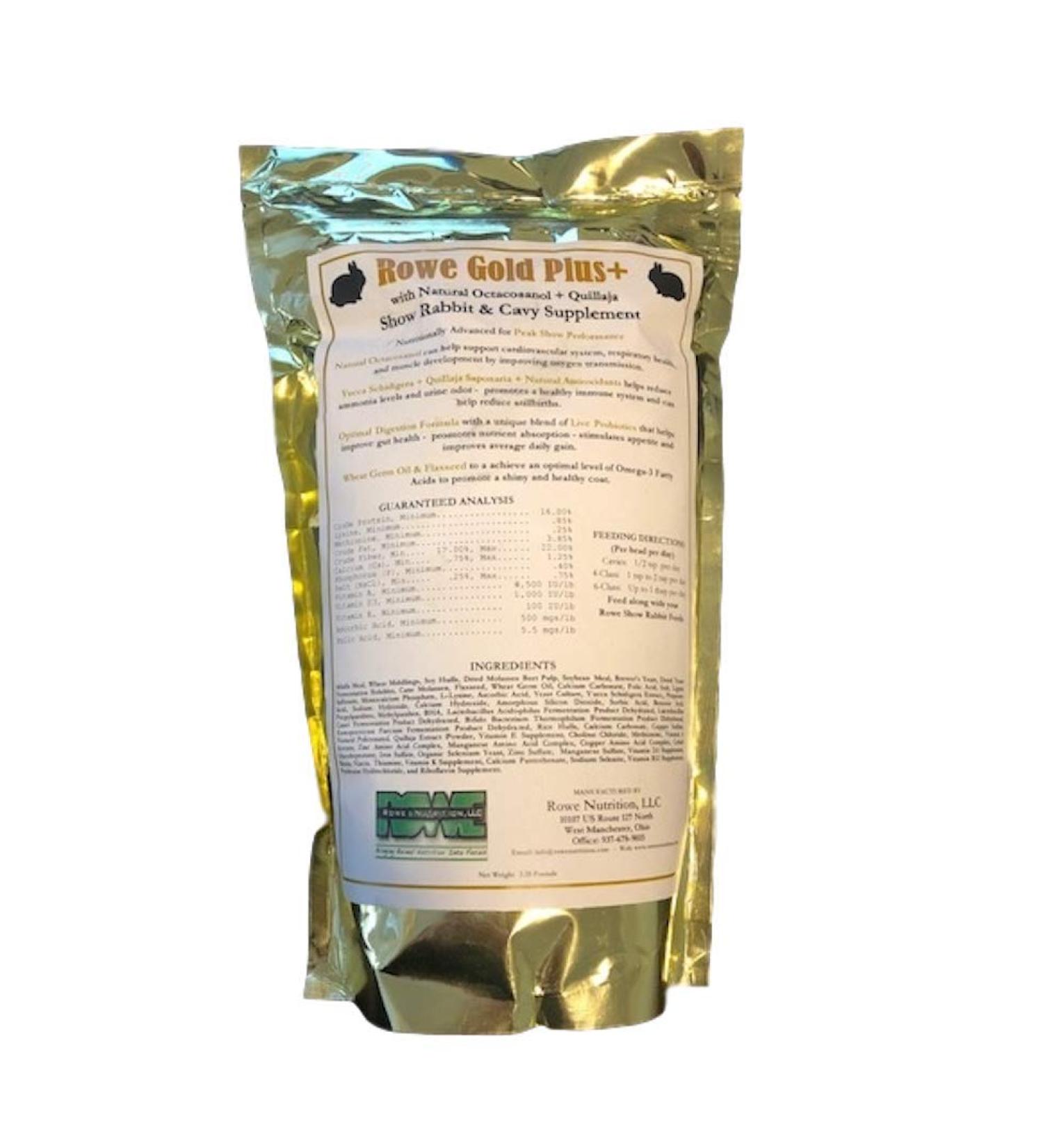 Rowe Gold Plus+ Rabbit & Cavy Supplement 2.2LB - Nutrient-Enriched Formula - Buy Online on GoSupps.com