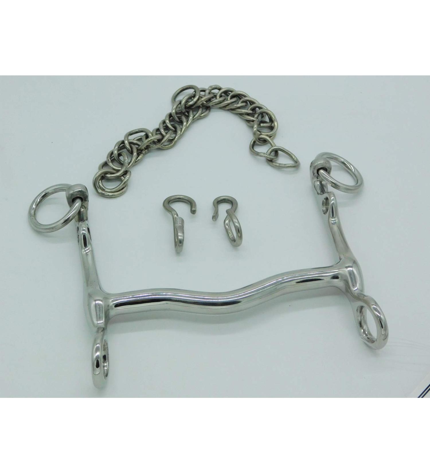 High-Quality Stainless Steel Dressage Curb Bit with Chin Chain | Sizes 12.5 - 16.5 & Oversize Tysons (14.5) - International Shipping Available - Buy Online on GoSupps.com