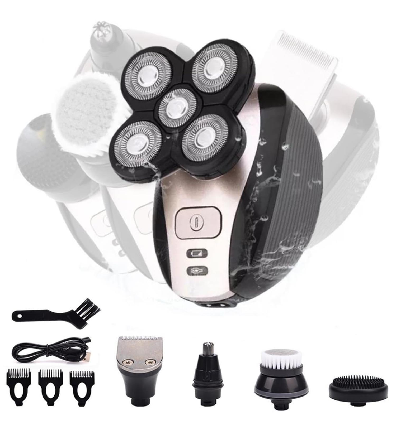 4D 360 Head Shaver for Men - 5 in 1 Wet/Dry Bald Head Shaver with Rotary Blades Clippers & Accessories | International Shipping Available - Buy Online on GoSupps.com
