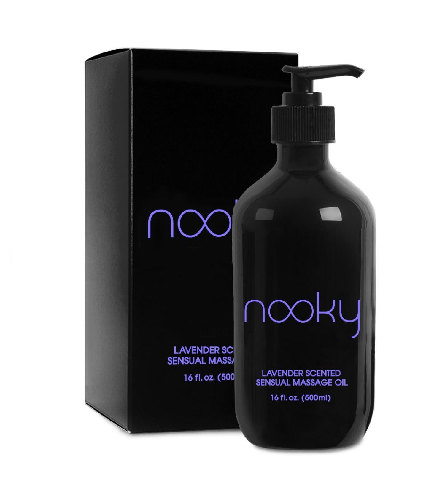 Nooky Lavender Massage Oil - Therapeutic Essential & Jojoba Oils 16 oz - International Shipping Available - Buy Online on GoSupps.com