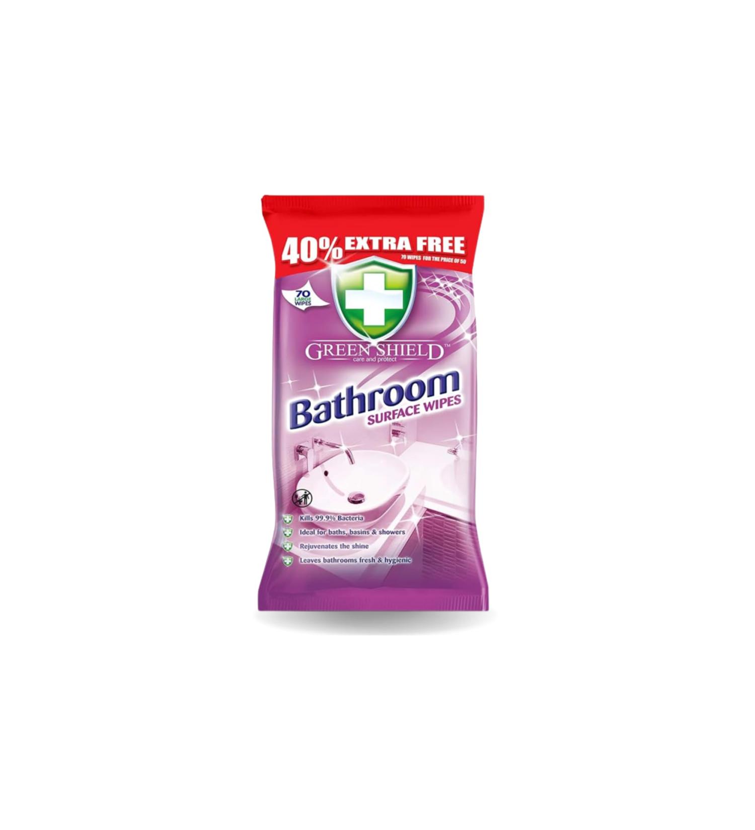 Bathroom Wipes (70 Sheets) Biodegradable Antibacterial Wipes Kitchen Wipes Kill Bacteria Pick Up Dirt & Quick Drying Multi Surface Wipes Perfect for Bathroom Sinks Glass & Other Home Cleaning - Buy Online on GoSupps.com