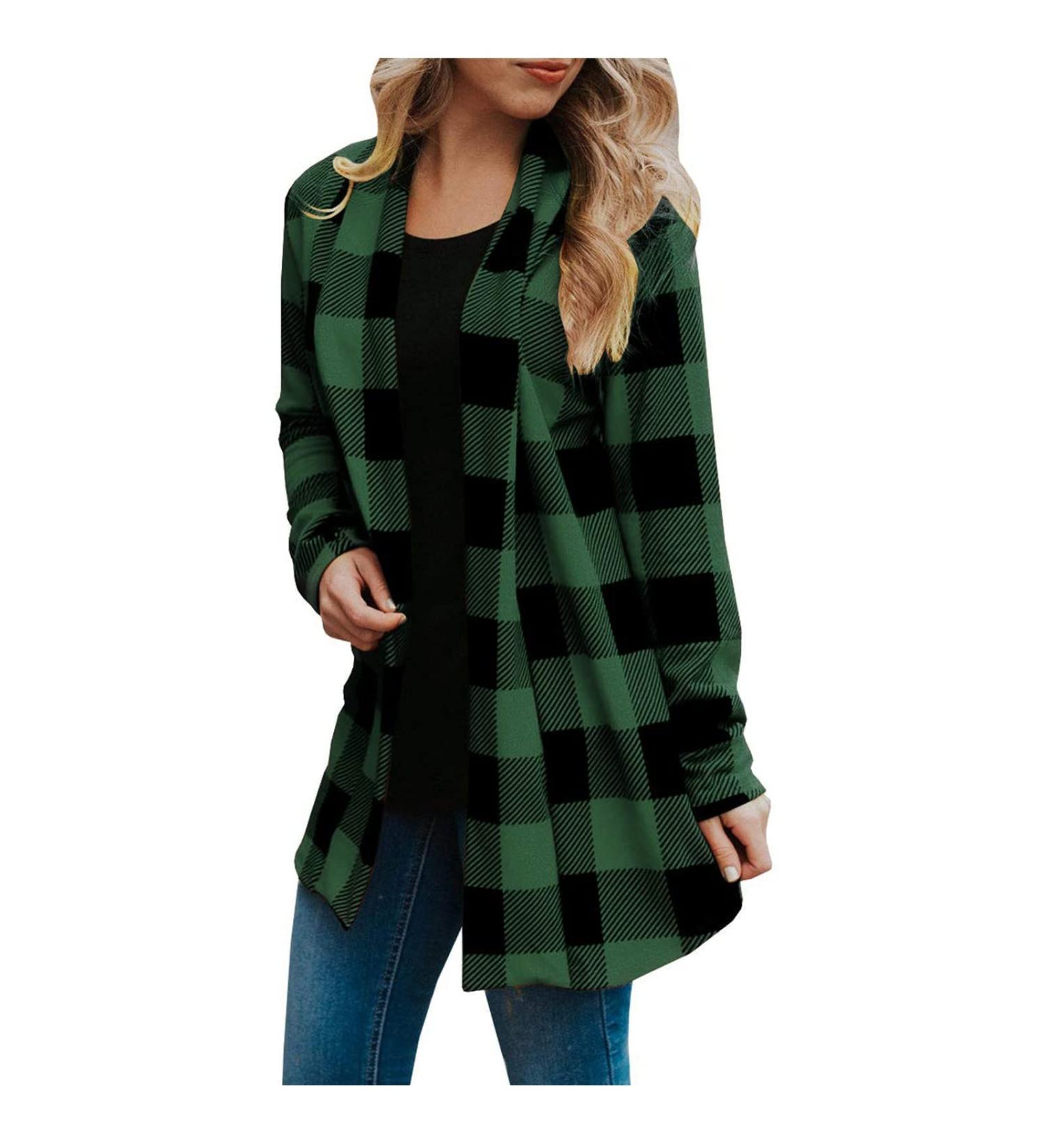 Long Shirt Outerwear Top Thin Warm Knitted Coat Women's Blouse V-Neck Shirt Tunic Long Women's Tunic Women's Shirt Casual Checked Shirt Women's Winter Chunky Knit Jacket C-ag M - Buy Online on GoSupps.com