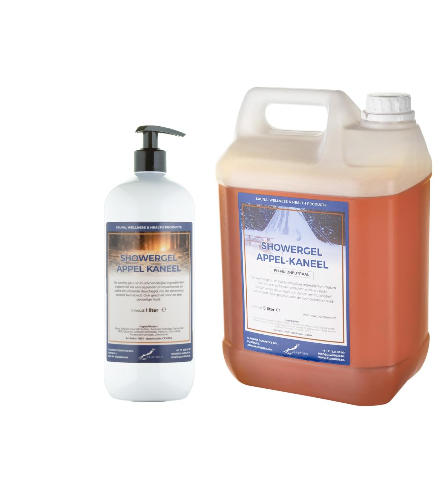 Claudius Showergel AppleCinnamon 5 liters + 1 liter with pump white