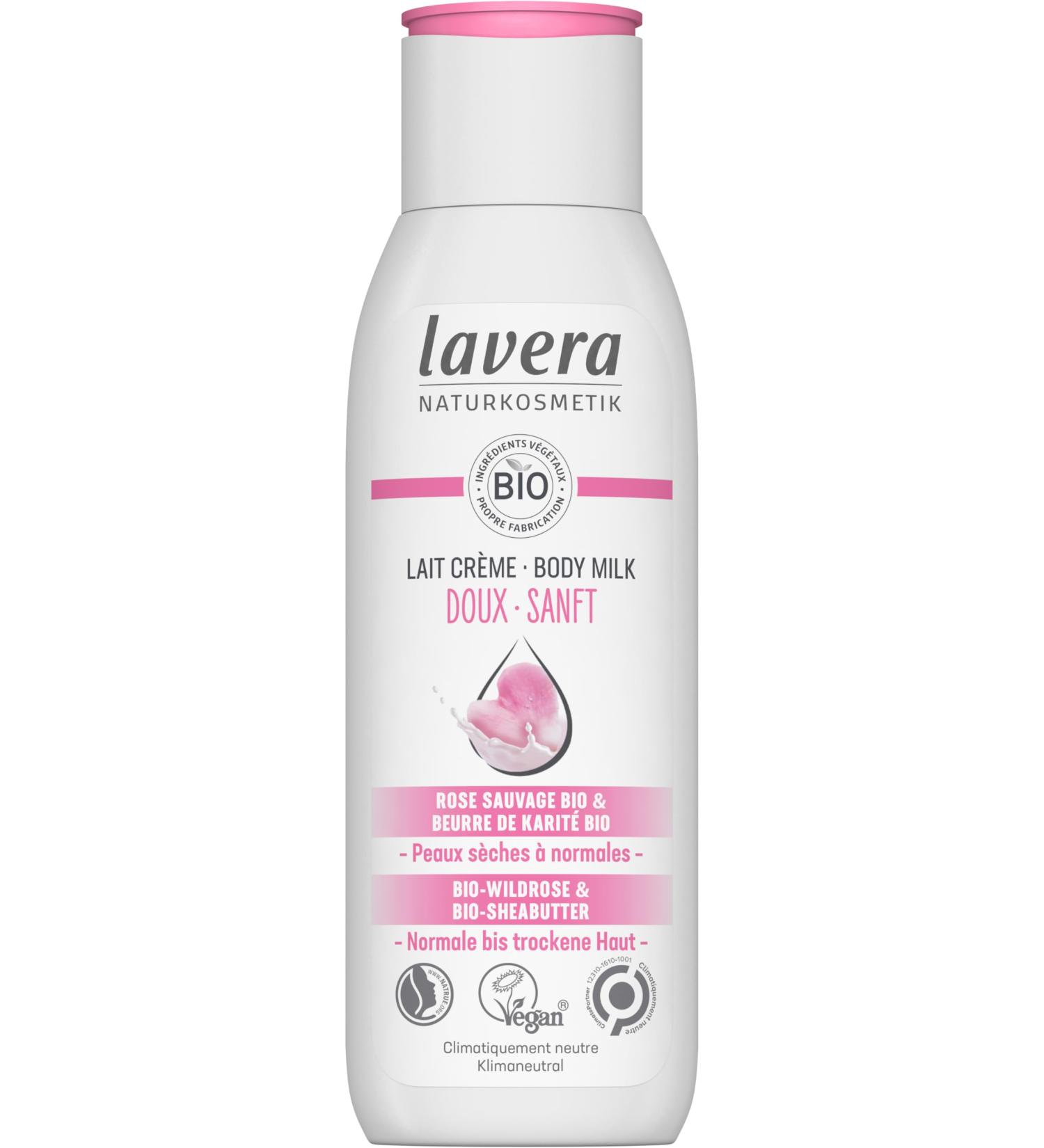 lavera Milk Gentle Cream - Natural cosmetics - vegan - Organic Wild Rose & Shea Butter - certified - 200 ml - Buy Online on GoSupps.com