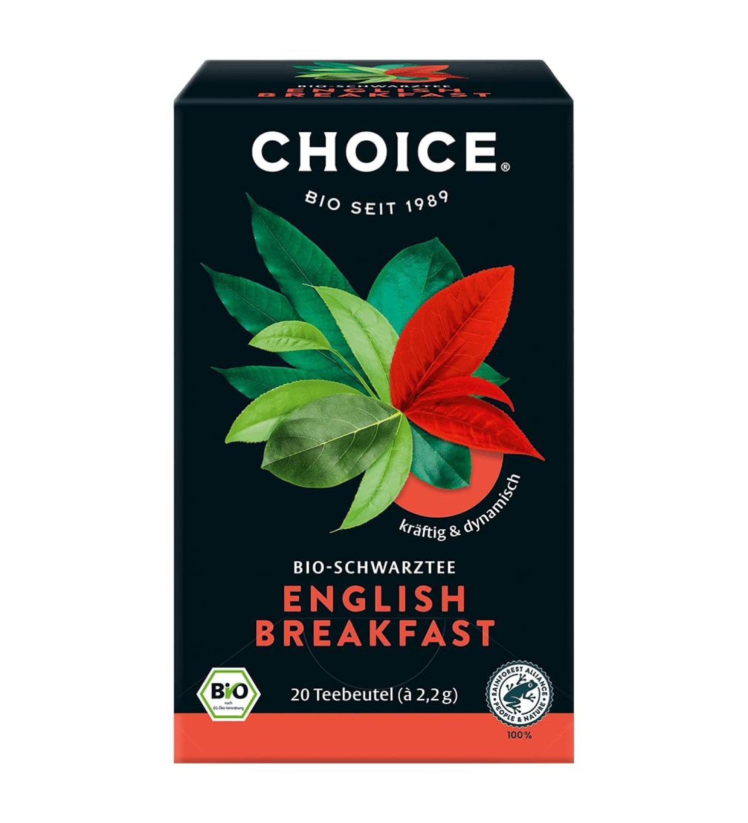 Choice Choice English Breakfast 44g Black Tea Bags (Pack of 20)