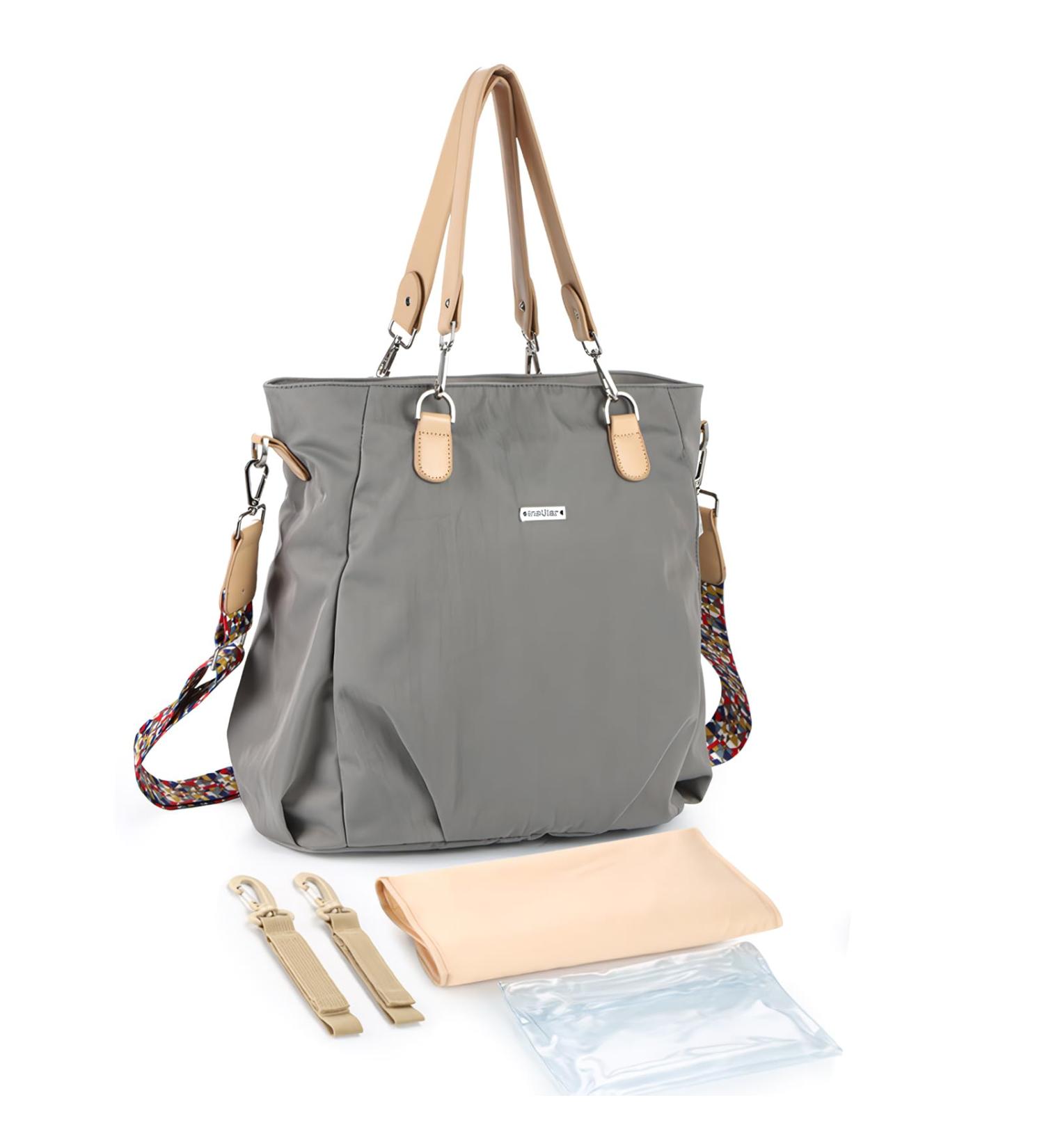 Sonarin Stylish Waterproof Baby Diaper Bag | Large Capacity Travel Carrier with Stroller Hooks & Changing Pad - Gray - Buy Online on GoSupps.com