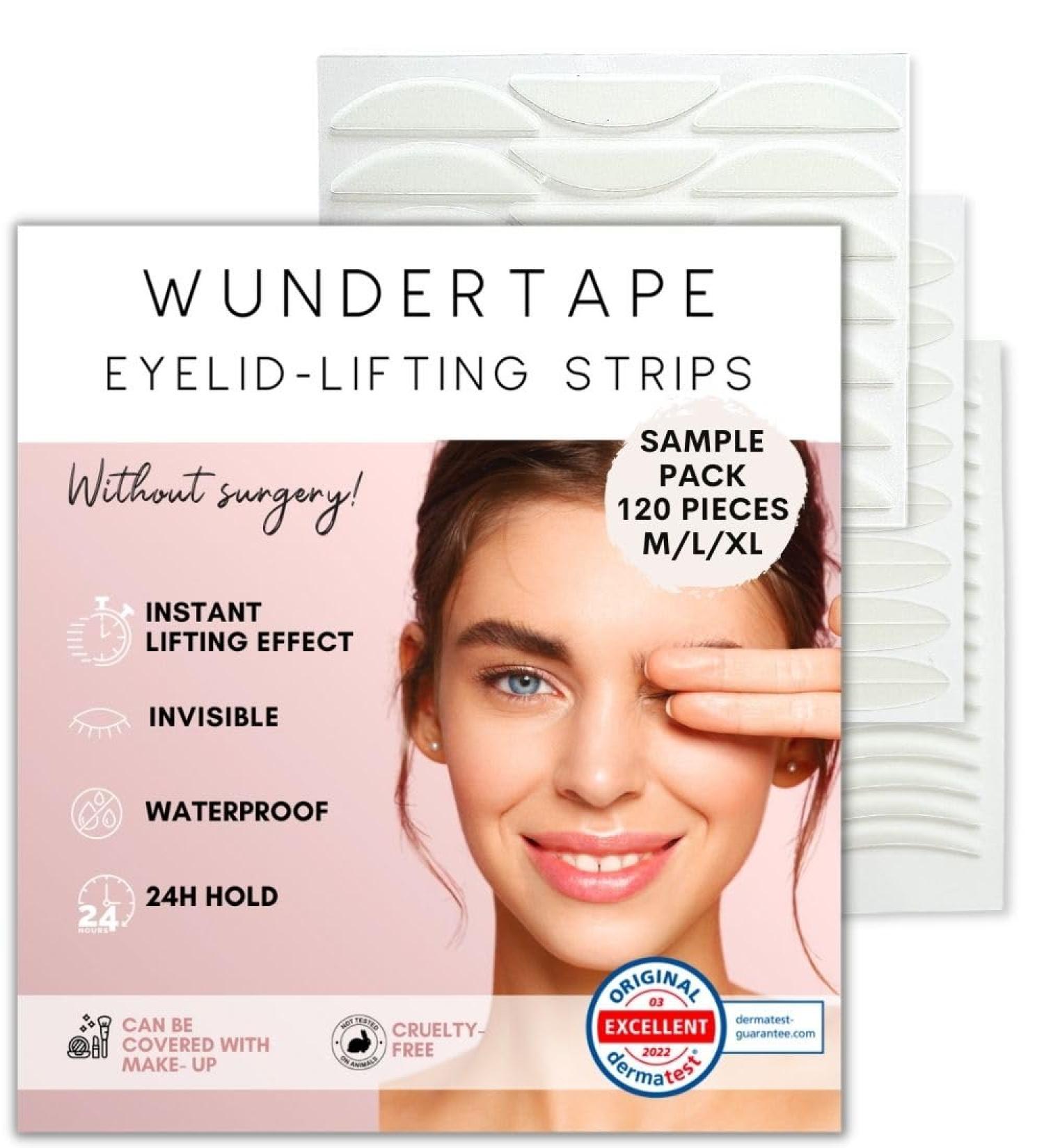 Buy M+L+XL Eyelid Tape Strips | Instant Eyelid Lift for Hooded & Droopy Eyes | Waterproof 24h Stay | International Shipping Available - Buy Online on GoSupps.com