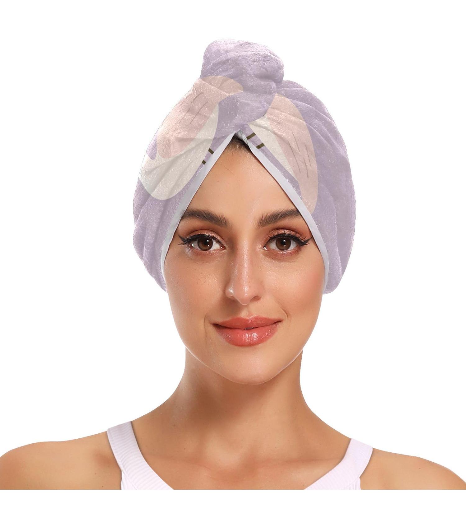 Buy Cute Flamingo Hair Towels - Super Absorbent Quick Dry Hair Turbans | 2 Pack for Women & Girls - Buy Online on GoSupps.com