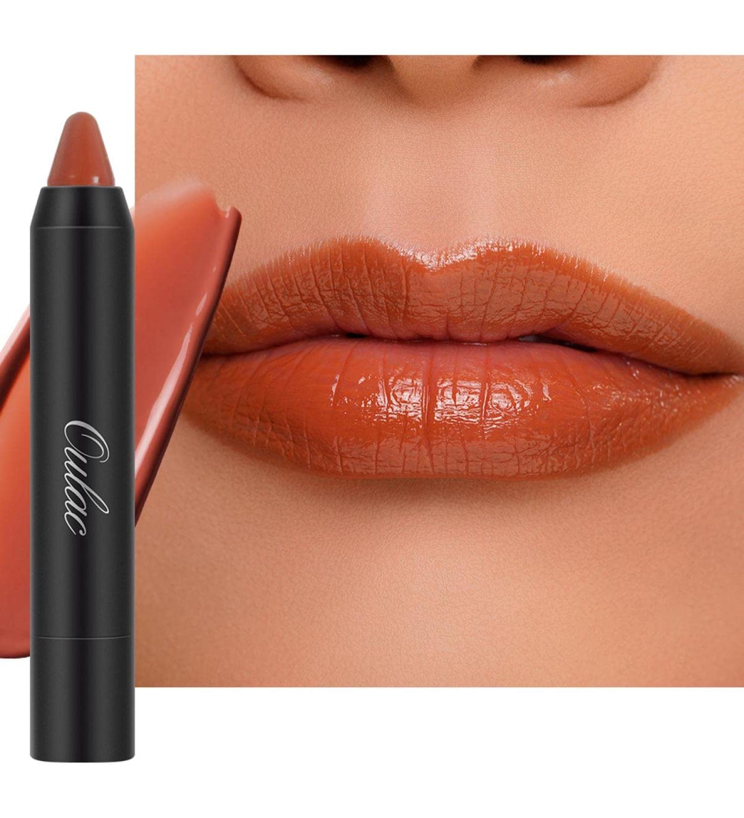 Oulac Orange Lip Gloss Lipstick - Moisturizing Rust Red Lip Crayon with Semi-Gloss Finish | Pumpkin Please (07) | 2.48g - Buy Online on GoSupps.com