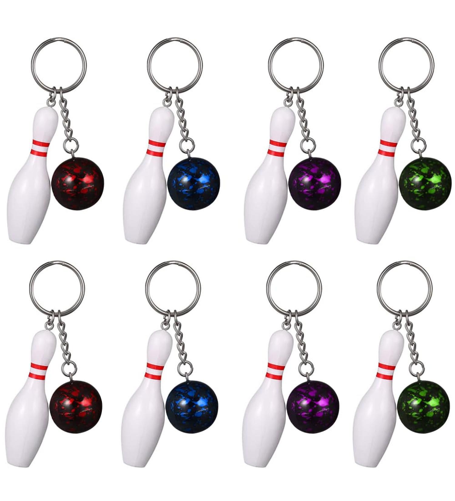 Buy Aweisile Mini Bowling Keychain - 8 Pieces Bowling Pins & Ball Key Trailer - Perfect Gift for Bowling Fans - Buy Online on GoSupps.com