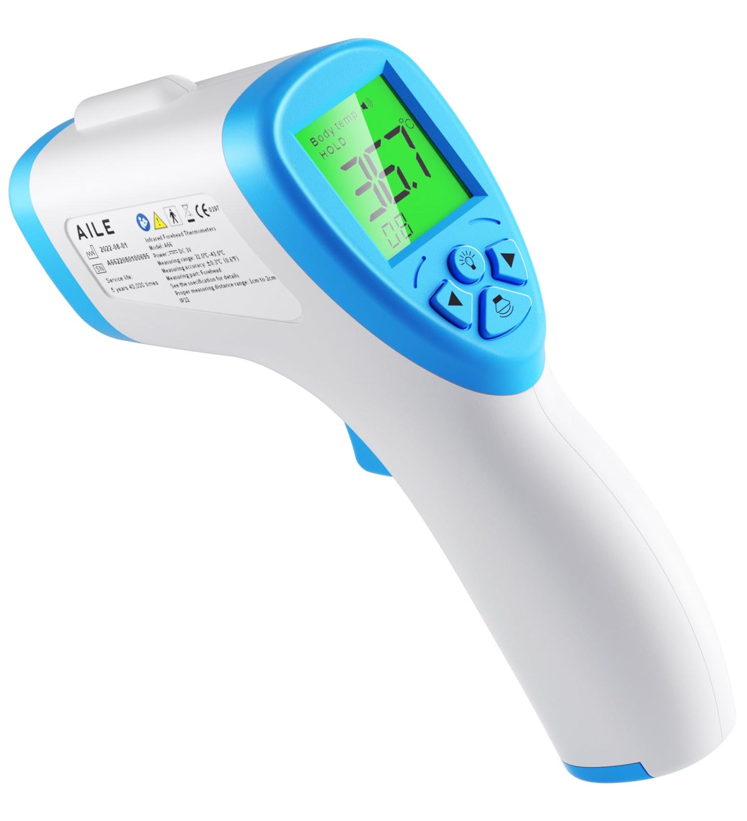 AILE Digital Thermometer for Adults Babies Infrared No Touch Medical Thermometer for Newborns Ear Forehead Temperature Gun