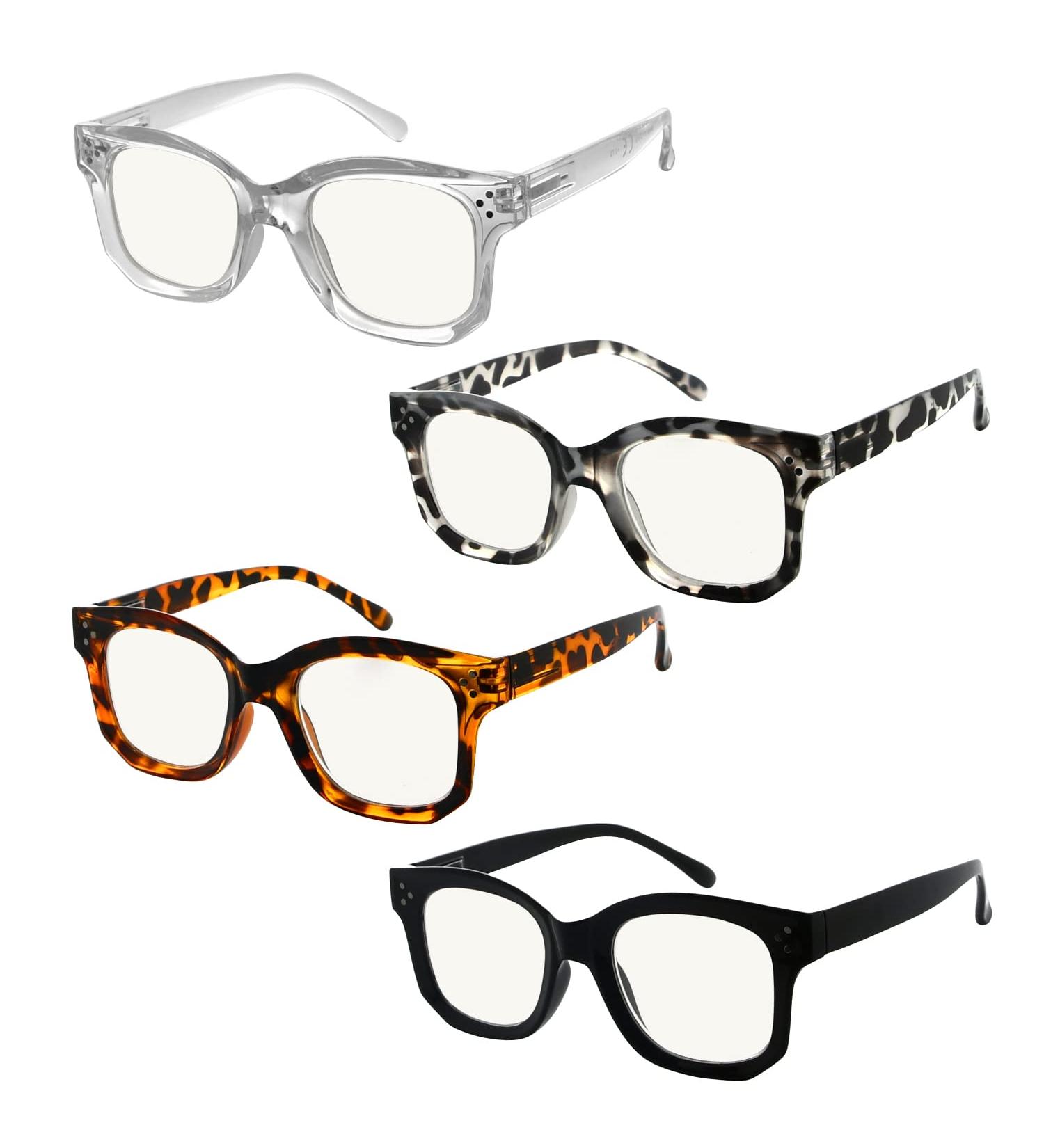 Eyekepper 4-Pack Progressive Readers for Women - Multifocus Blue Light Blocking Reading Glasses +2.00 - Stylish Mix Colors - Buy Online on GoSupps.com