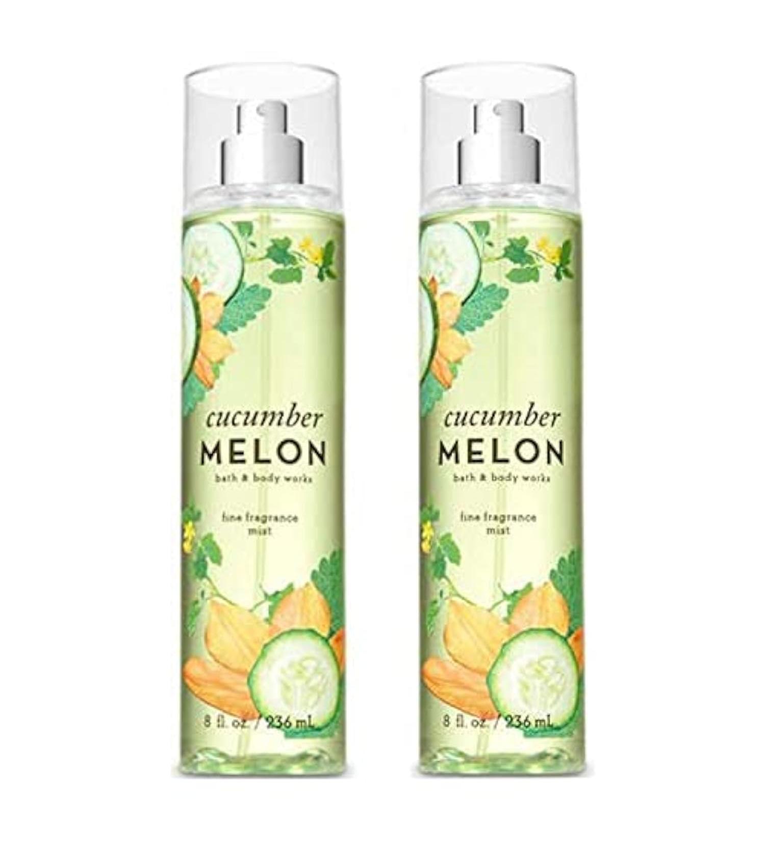 Bath and Body Works Cucumber Melon Fine Fragrance Mists Pack Of 2 8 oz. Bottles (Cucumber Melon)