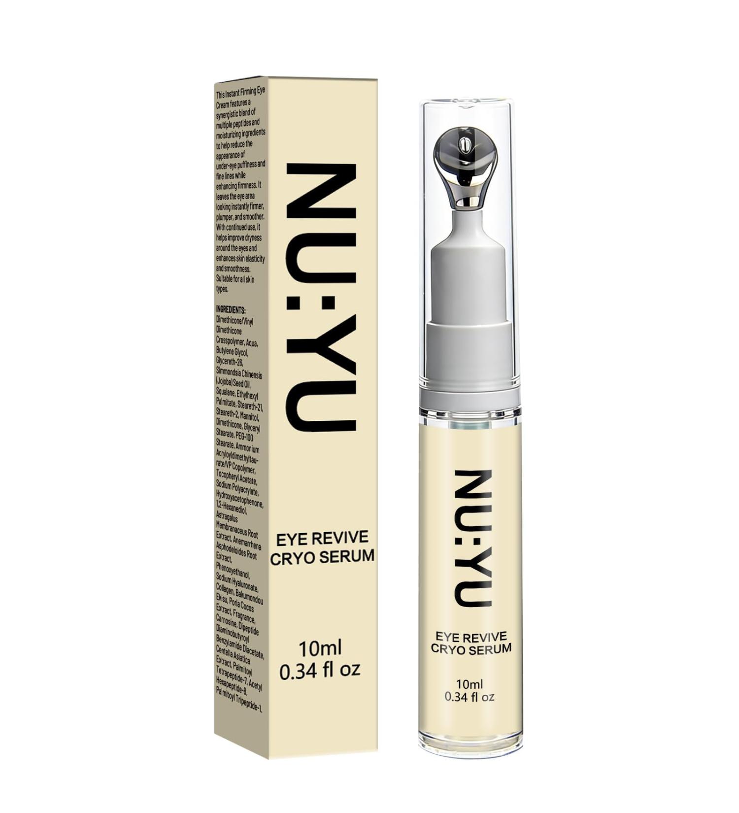 NU:YU Eye Revive Cryo Serum Anti-Aging Eye Treatment with Cooling Massage Tip to Reduce Wrinkles Crow s Feet & Puffiness 10ml - Buy Online on GoSupps.com