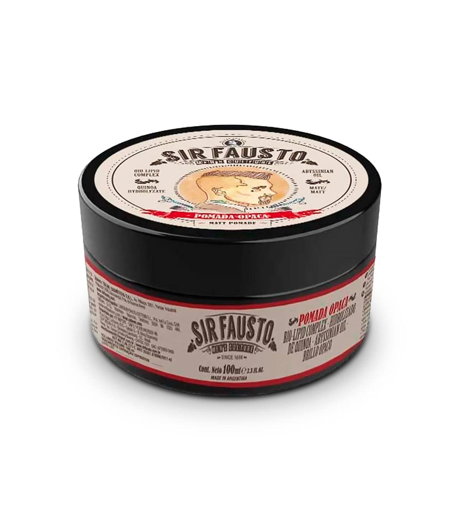 Opaque Pomade for Men's Hair - Matte Effect Wax - 100 ml - Medium/High Hold - with Hydrolyzed Quinoa Restores and Revitalizes Hair - Sir Fausto - Buy Online on GoSupps.com