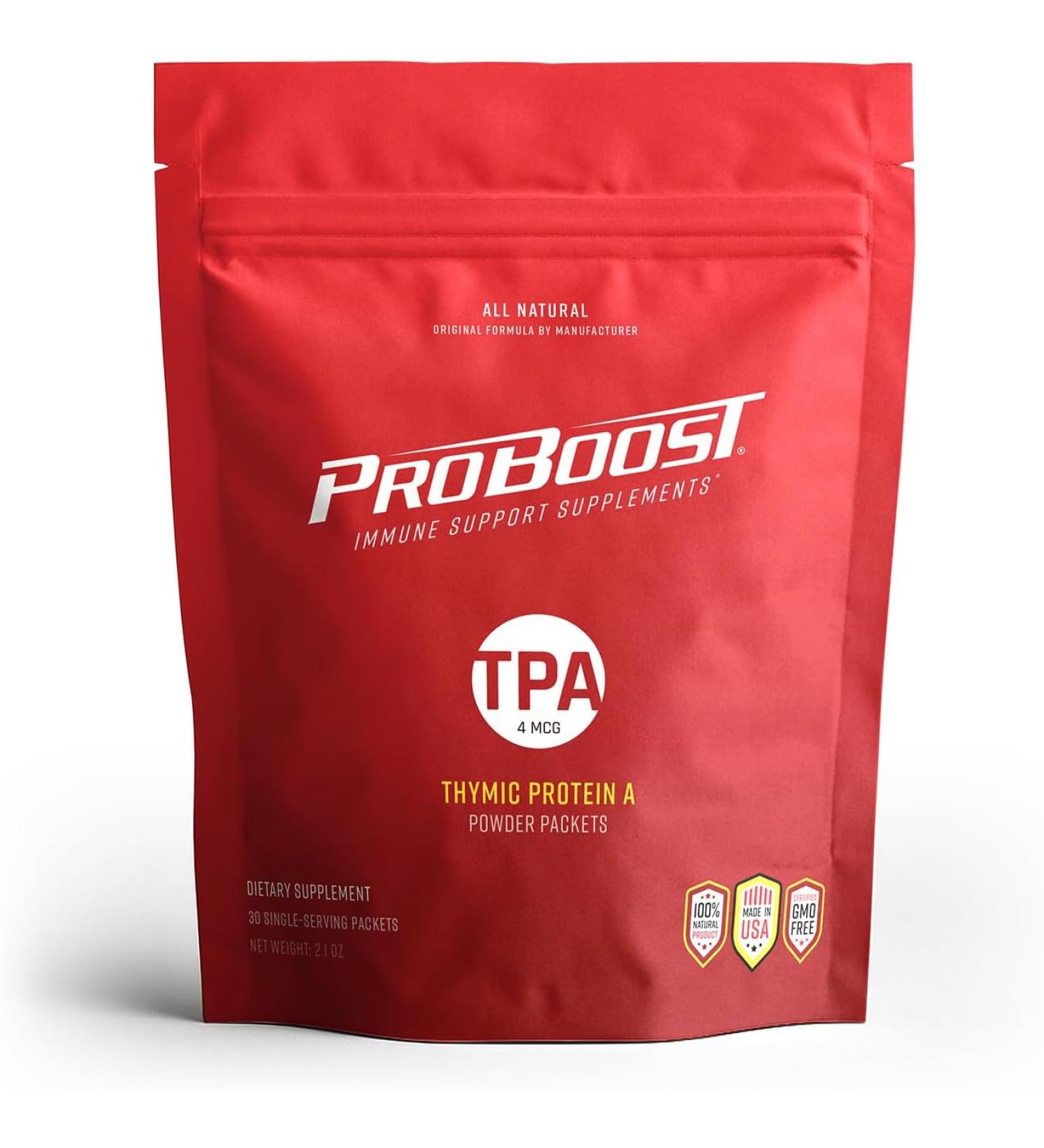 ProBoost TPA Thymic Protein A Powder Packets - 4 McG TPA - Immune System Support Supplement - 30 Packets - Buy Online on GoSupps.com