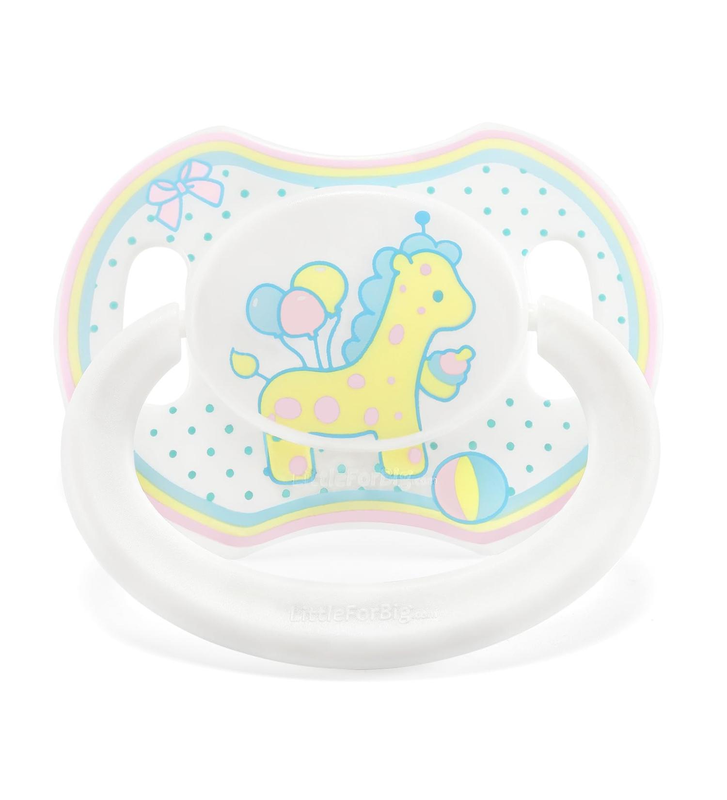 LittleForBig Large Shield Pacifier II - Adult Size Baby Giraffe Pattern Yellow | Shop Internationally - Buy Online on GoSupps.com