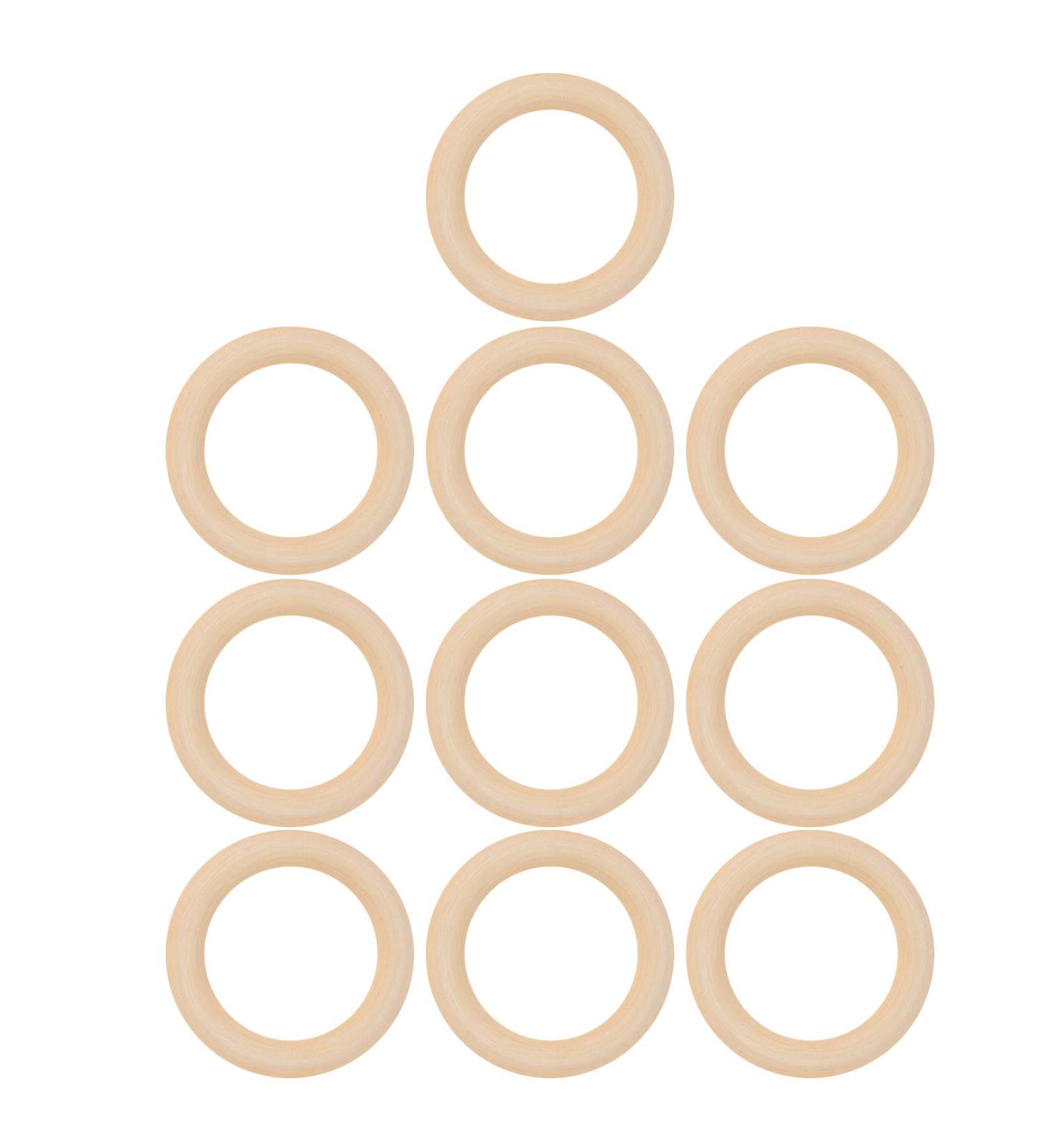 Natural Wooden Baby Teething Toys - 10 Smooth Teether Circles | Eco-Friendly Baby Accessories - Buy Online on GoSupps.com