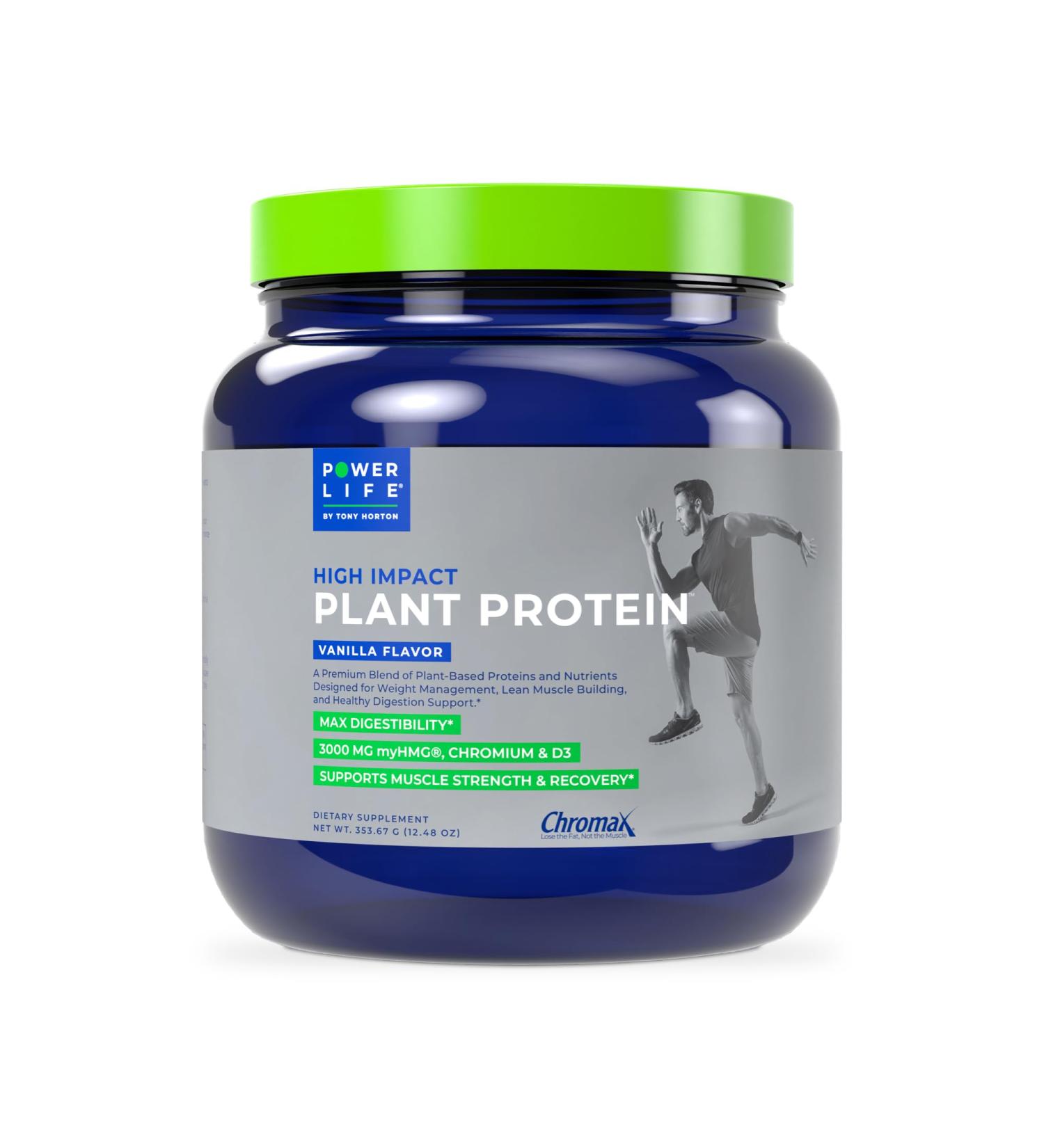 Buy POWERLIFE Tony Horton High Impact Plant Protein Powder - Vegan Keto Non-GMO No Sugar Added - 3000 MG HMB - Vanilla Flavor - Buy Online on GoSupps.com