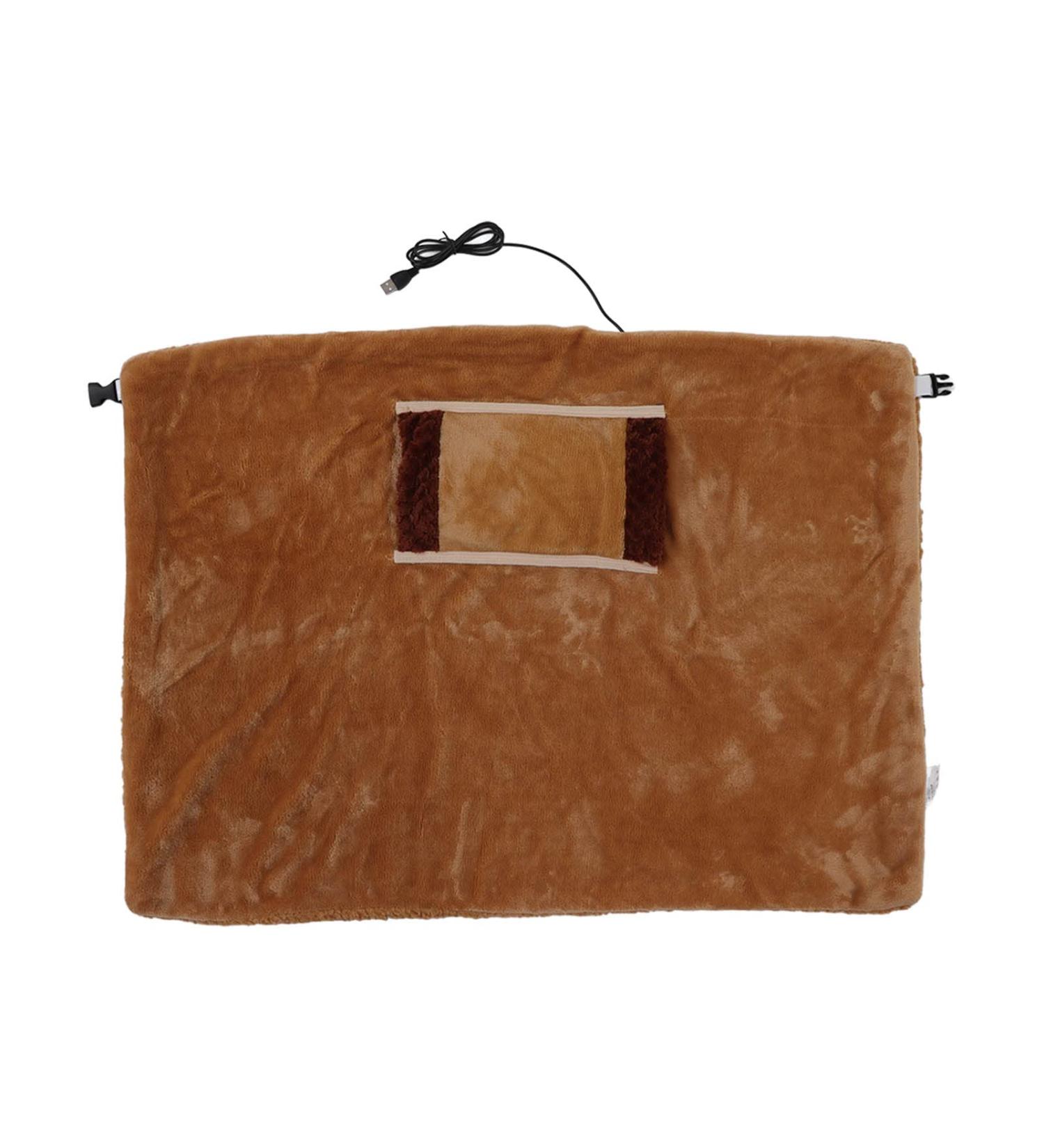 Heated Warm Scarf - 5V Low Voltage USB Flannel Heating Blanket for Home & Office - Safe & Multifunctional | Brown - Buy Online on GoSupps.com