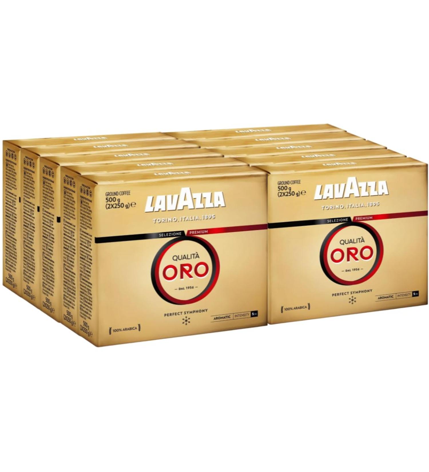 LAVAZZA - Caf Moulu Qualit Oro 5Kg - Caf italien - 100% Arabica - quilibr & Aromatique - Intensit 5-20x250 g - Buy Online on GoSupps.com