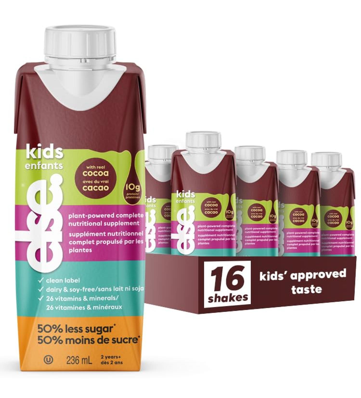 Else Nutrition Kids Chocolate Complete Nutrition Drink for Ages 2+ with Essential Amino Acids Vitamins & Minerals Less Sugar Convenient Ready to Drink Chocolate 16 Pack Chocolate 236 ml (Pack of 16) - Buy Online on GoSupps.com