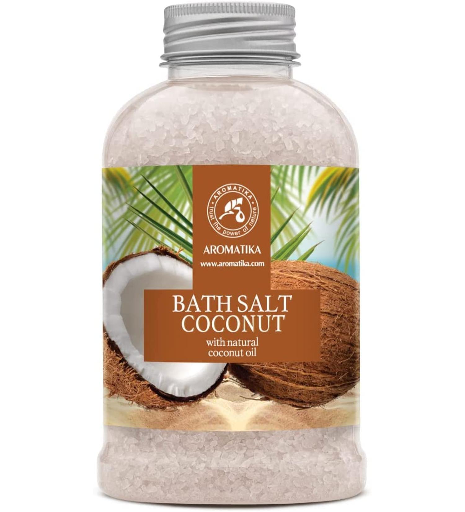 Coconut Bath Sea Salt 21.16 Oz - Natural Coconut Oil Bath Soak for Relaxation and Muscle Relief - Aromatherapy Herb Bath Salts for Good Sleep and Body Care - Buy Online on GoSupps.com