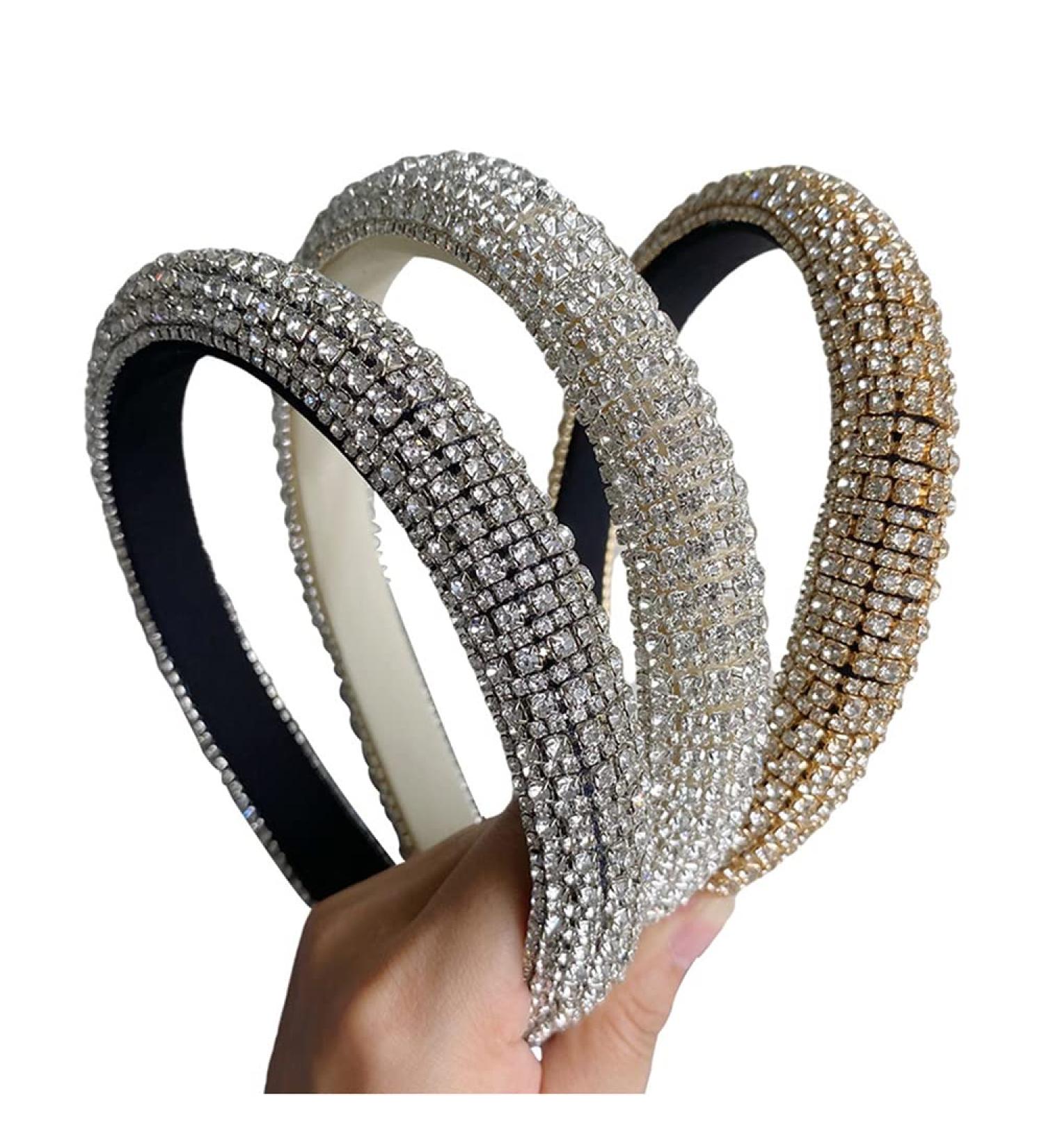 Wiwpar Black Rhinestone Headband for Women - Sparkly Hair Hoop Hair Accessories - Buy Online on GoSupps.com