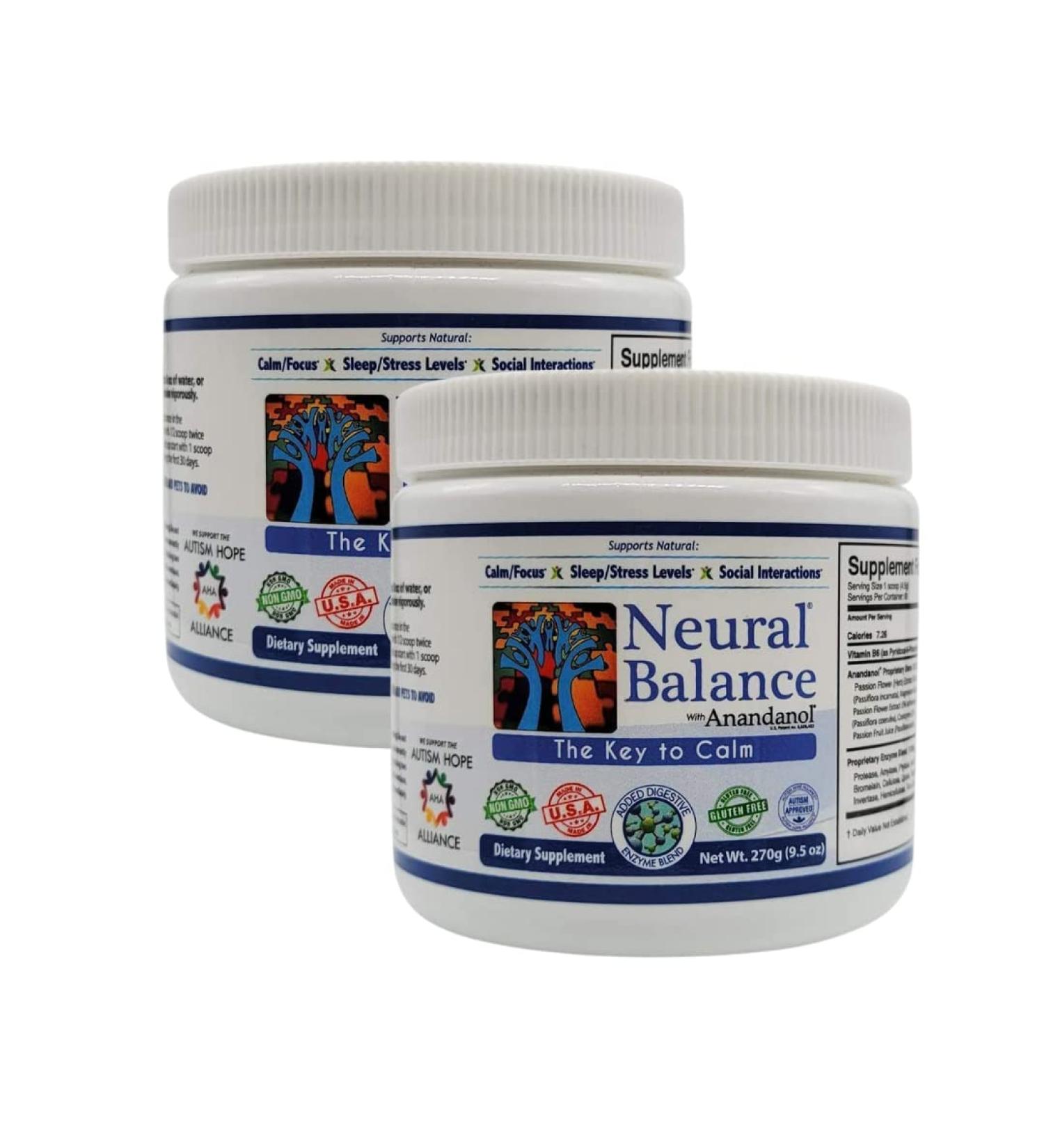 NEURAL BALANCE Anandanol with Proprietary Digestive Enzyme Blend (Powder 2 Pack) - Buy Online on GoSupps.com
