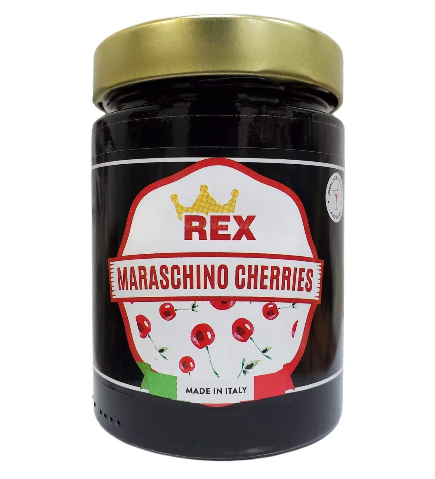 REX Gourmet Cocktail Italian Maraschino Cherries 14.1oz - Premium Quality Garnish for Drinks - Buy Online on GoSupps.com