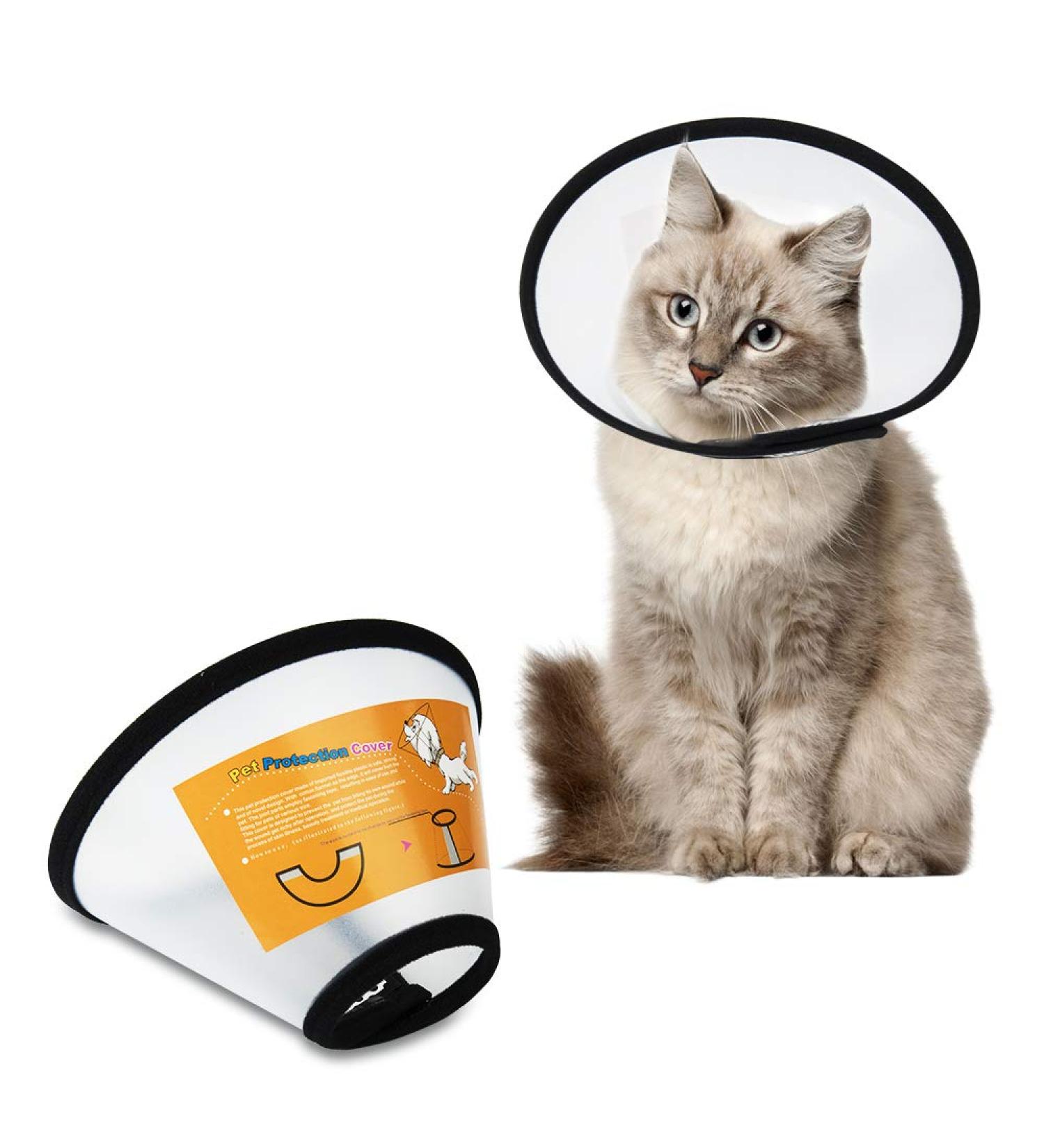 Senpusi Rechenrause - Protective Plastic Elizabethan Collar for Cats Small Dogs & Rabbits | Size 5 (23-27cm) - International Shipping Available - Buy Online on GoSupps.com