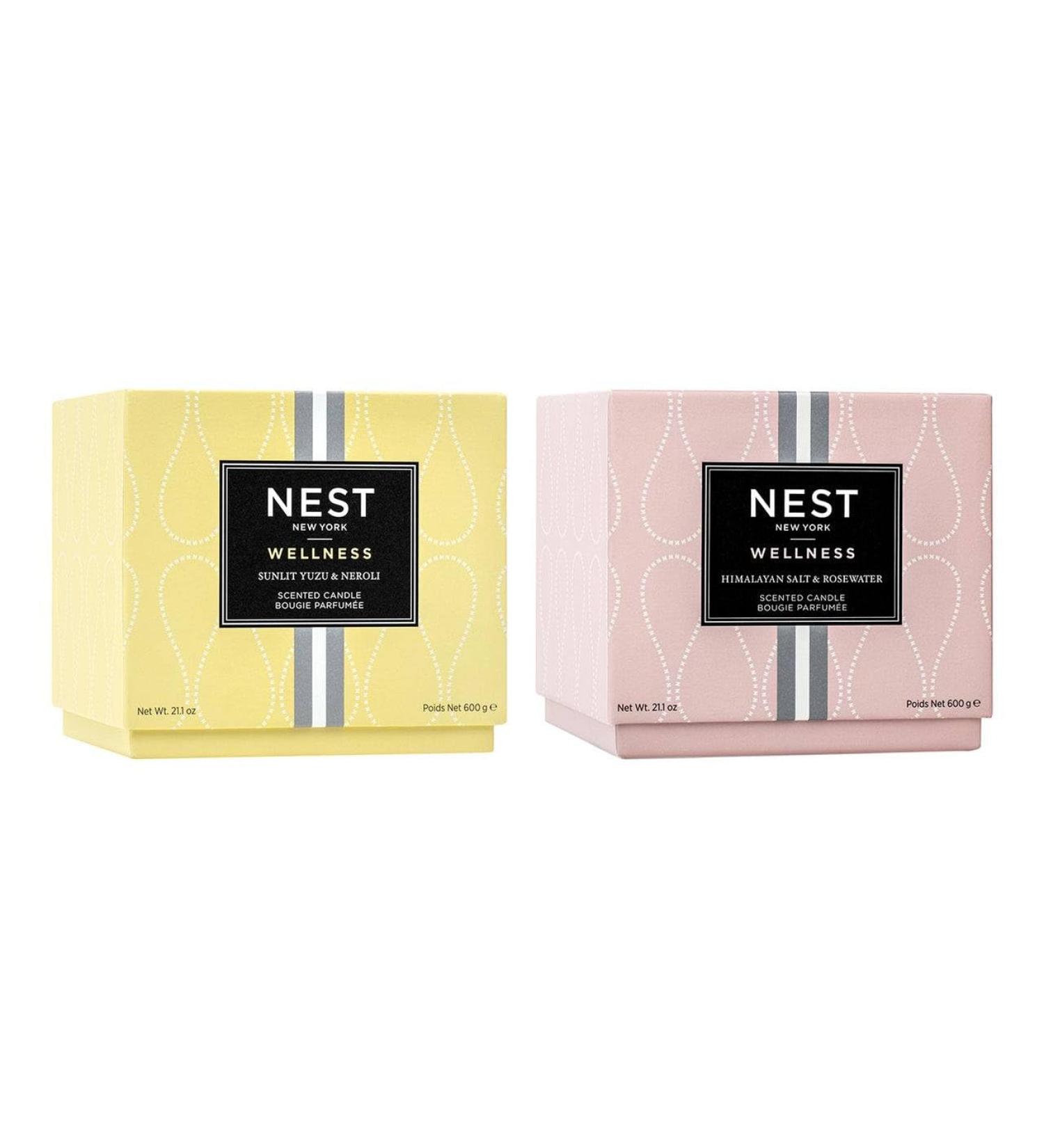 NEST New York Wellness 3-Wick Candle Duo - Sunlit Yuzu & Neroli and Himalayan Salt & Rosewater