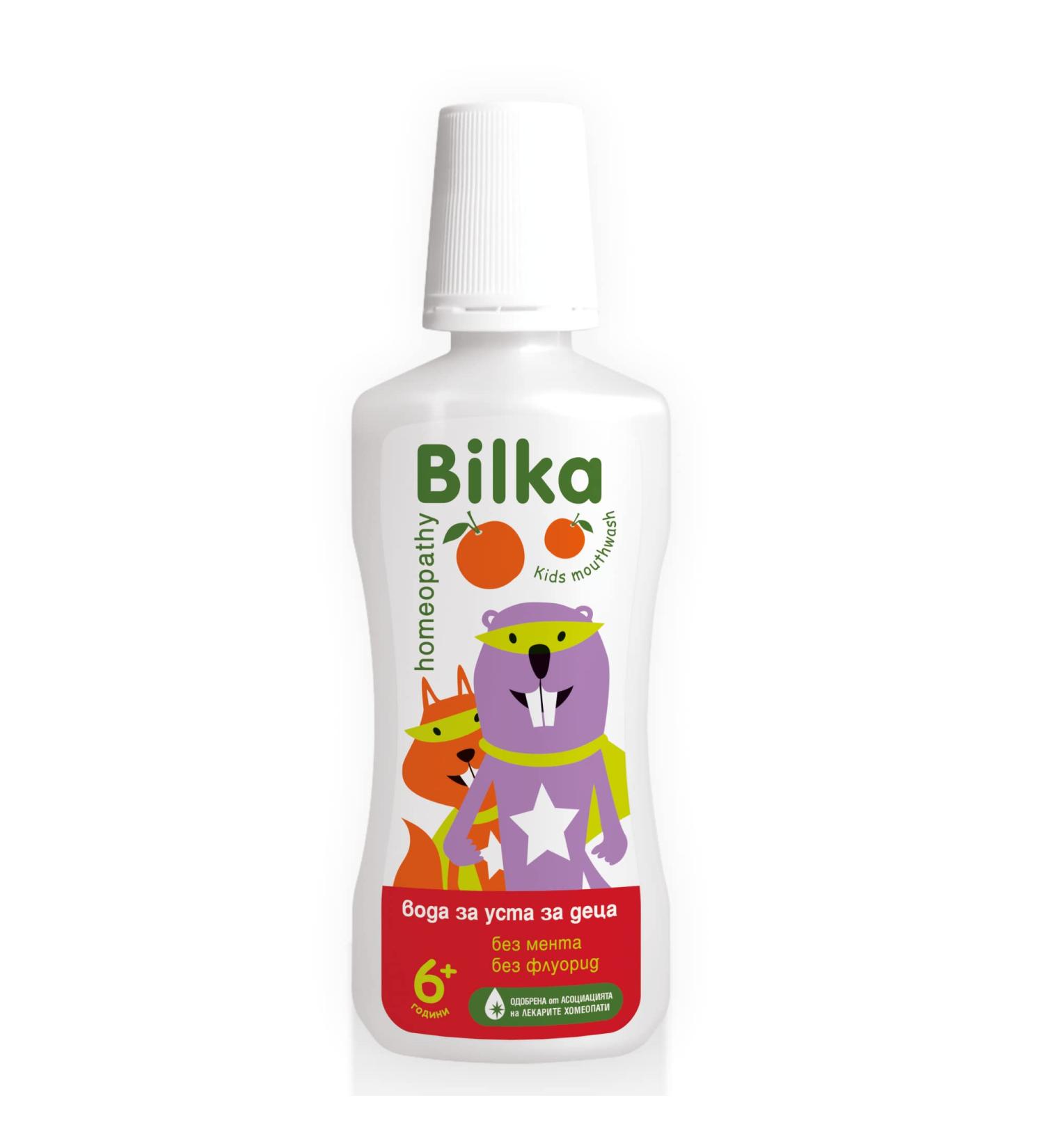 Bilka Homeopathy Children's Mouthwash 6+ Years - Fluoride-Free Menthol-Free Remineralises Teeth & Freshens Breath 250ml - Buy Online on GoSupps.com