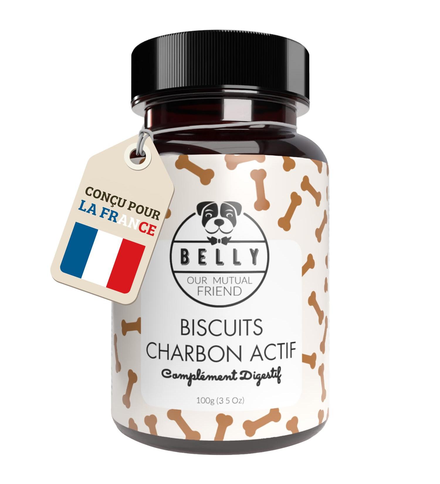 Belly Activated Charcoal Digestive Treats for Dogs - 100g - Reduces Smelly Gas - Rich in Fiber Plant Fats Antioxidants Vitamins and Minerals - Activated Charcoal for Dogs - Buy Online on GoSupps.com