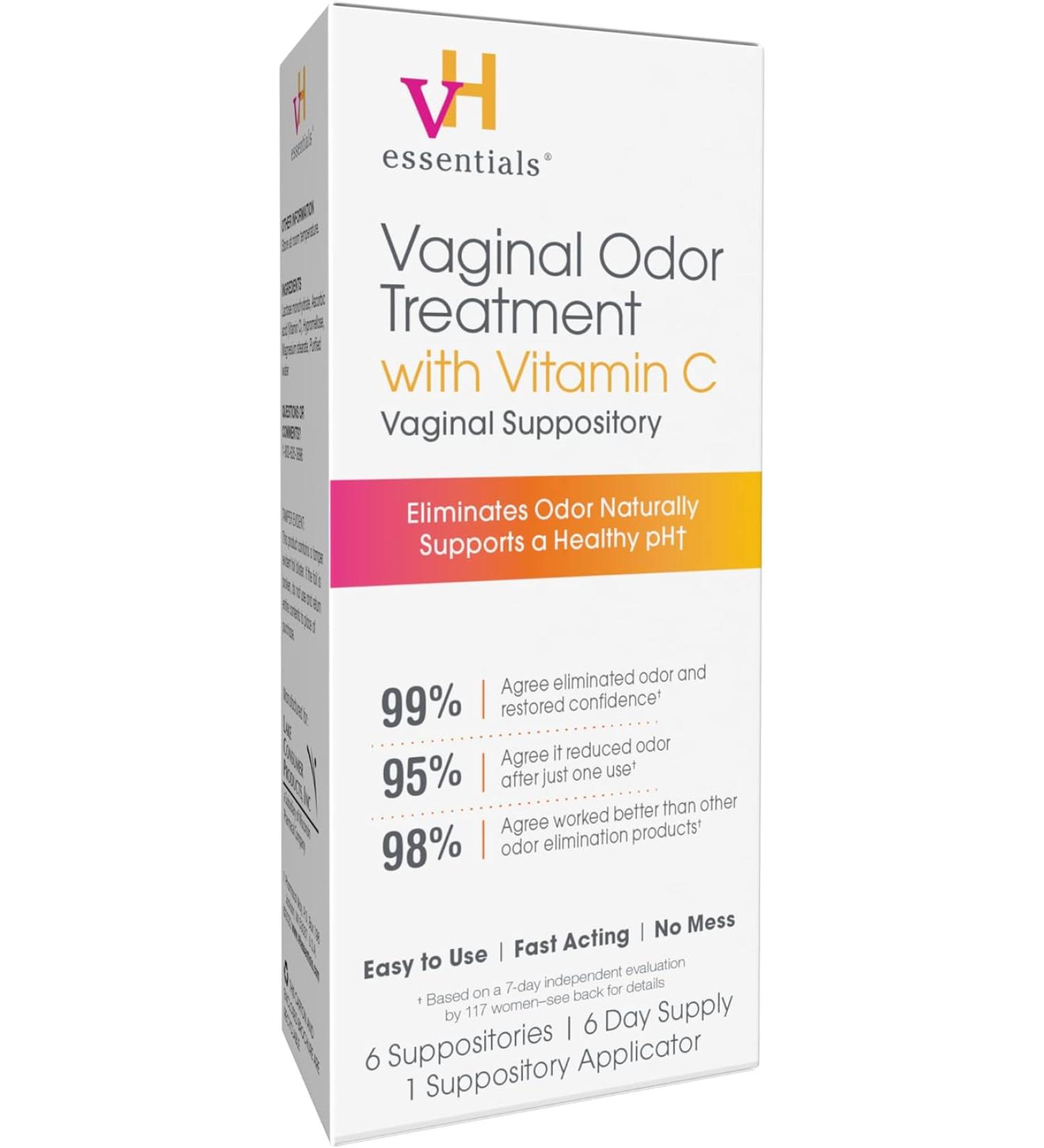 vH essentials Vitamin C Vaginal Tablets - pH Support & Odor Elimination | 6 Count Suppositories for Vaginal Health - Buy Online on GoSupps.com