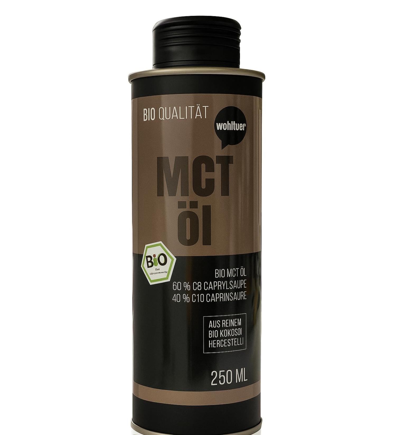  Wohltuer Wohltuer MCT Organic Oil 250 ml Made from pure organic coconut oil Caprylic acid C8 and capric acid C10 Pou - Buy Online on GoSupps.com